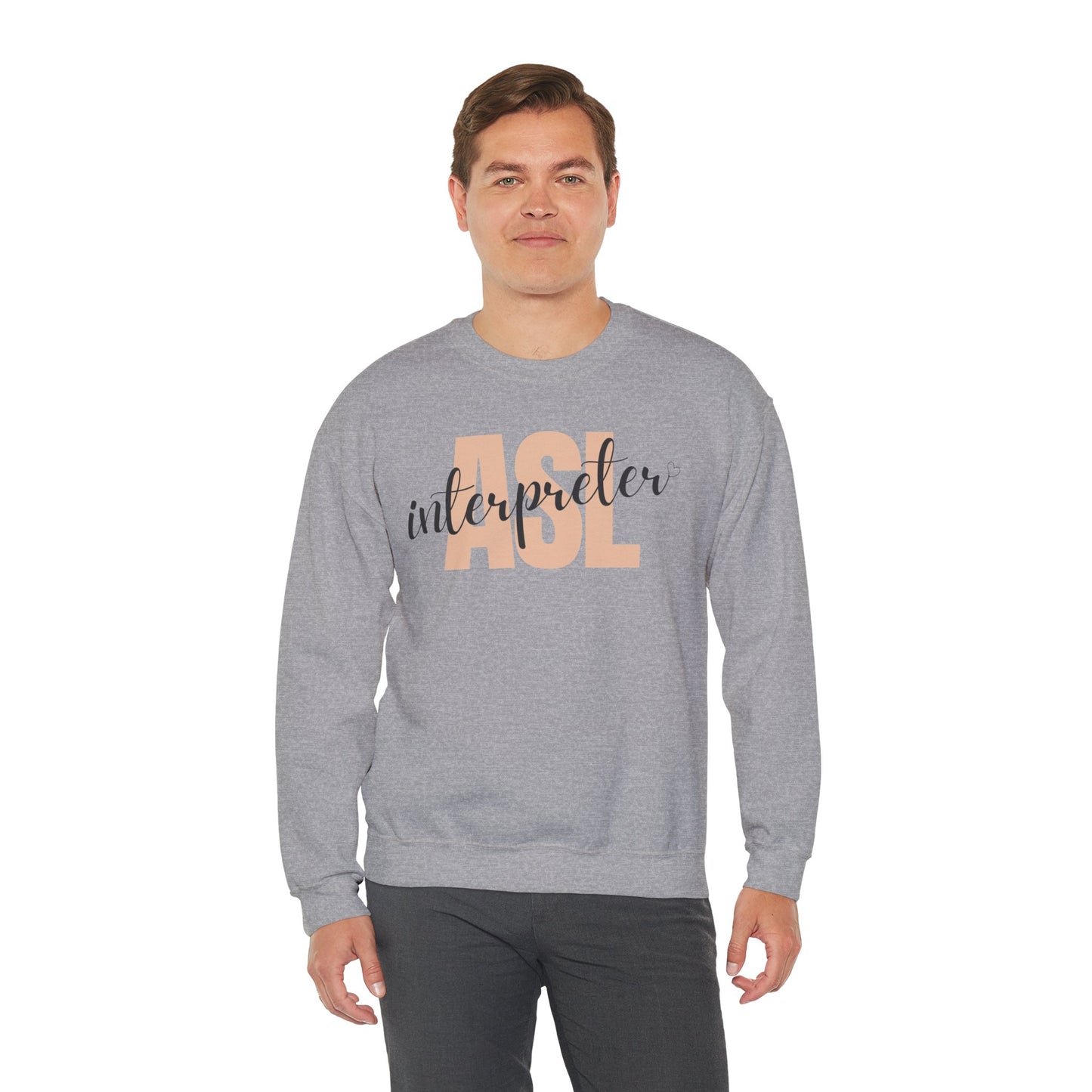 ASL Interpreter Sweatshirt, Unisex Crewneck, Gift for Sign Language Interpreters, Cozy Fall Wear, Support Deaf Community, Birthday/Thank You Gift for Interpreter
