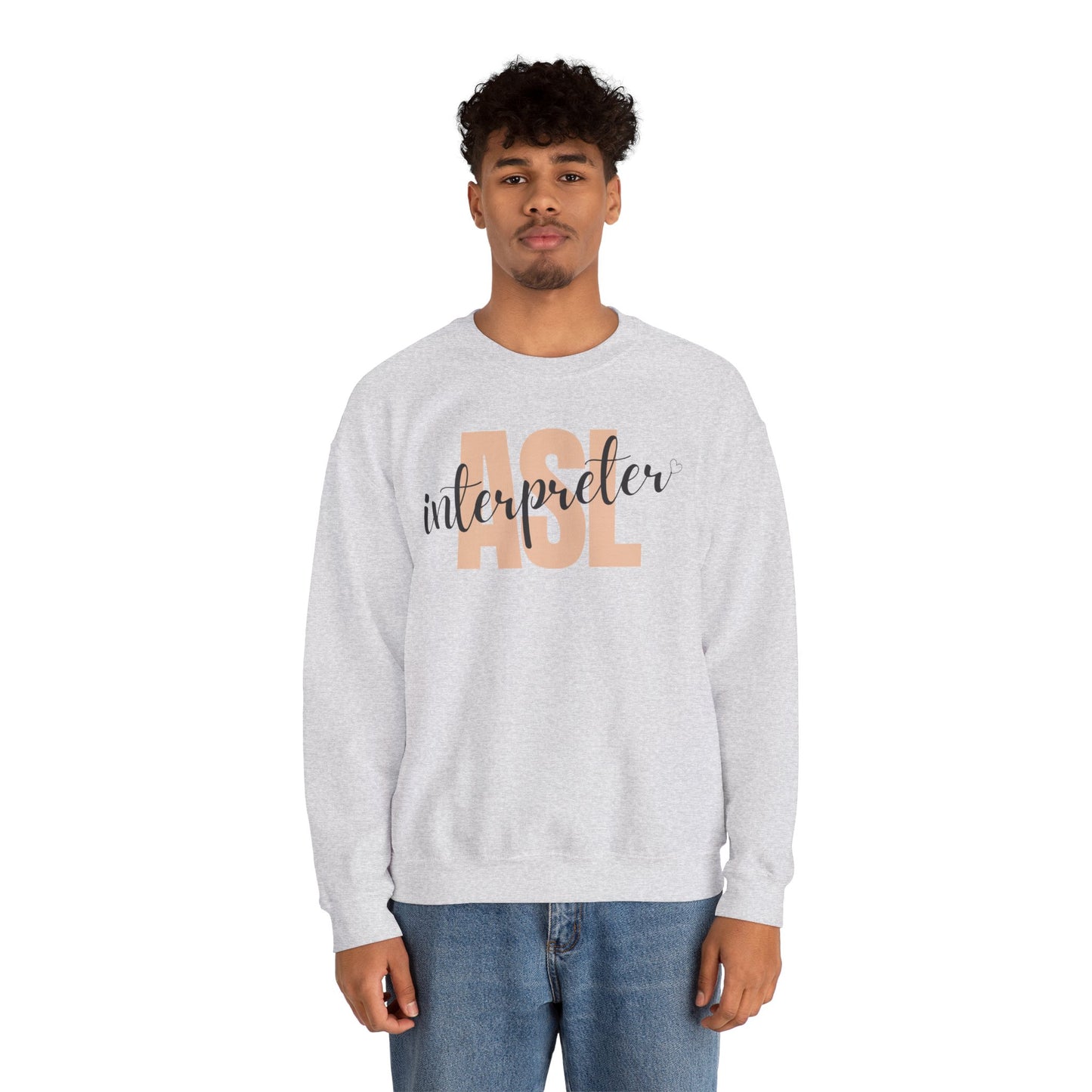 ASL Interpreter Sweatshirt, Unisex Crewneck, Gift for Sign Language Interpreters, Cozy Fall Wear, Support Deaf Community, Birthday/Thank You Gift for Interpreter