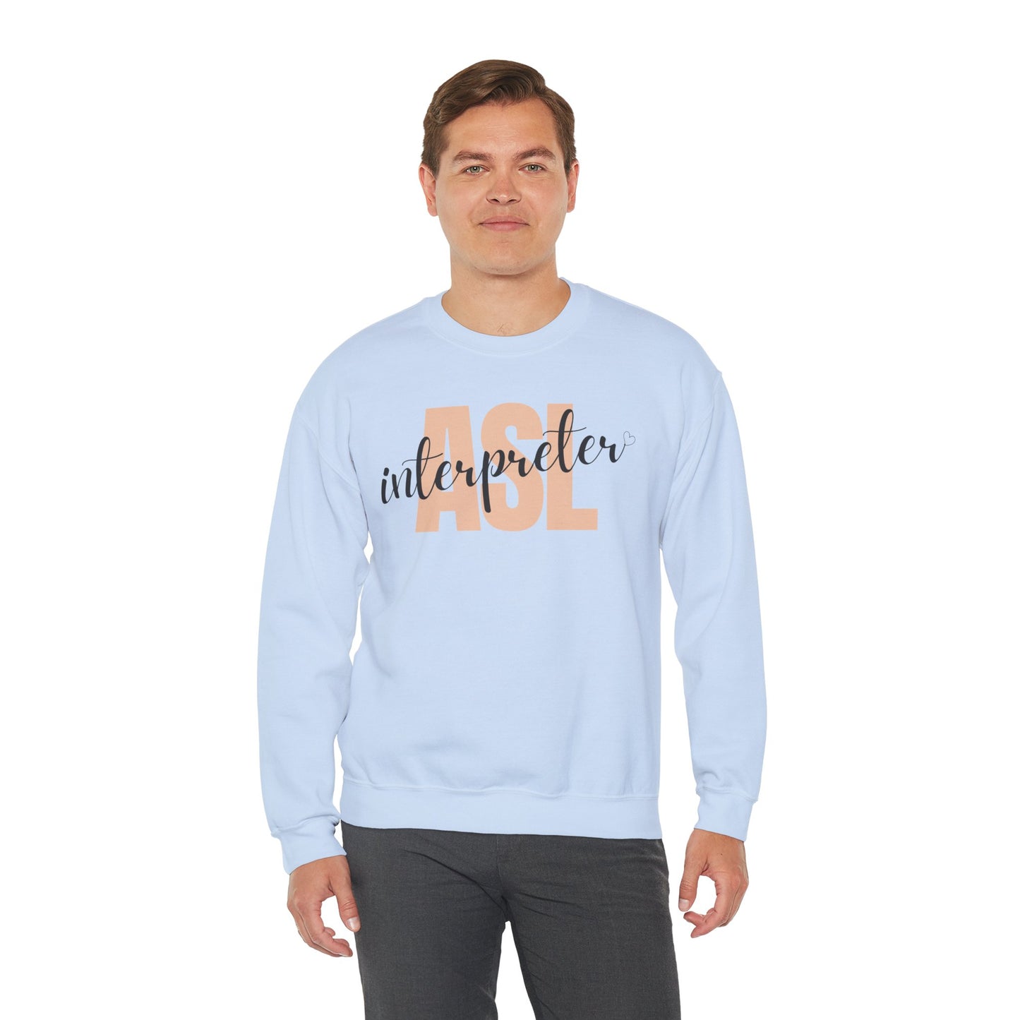 ASL Interpreter Sweatshirt, Unisex Crewneck, Gift for Sign Language Interpreters, Cozy Fall Wear, Support Deaf Community, Birthday/Thank You Gift for Interpreter