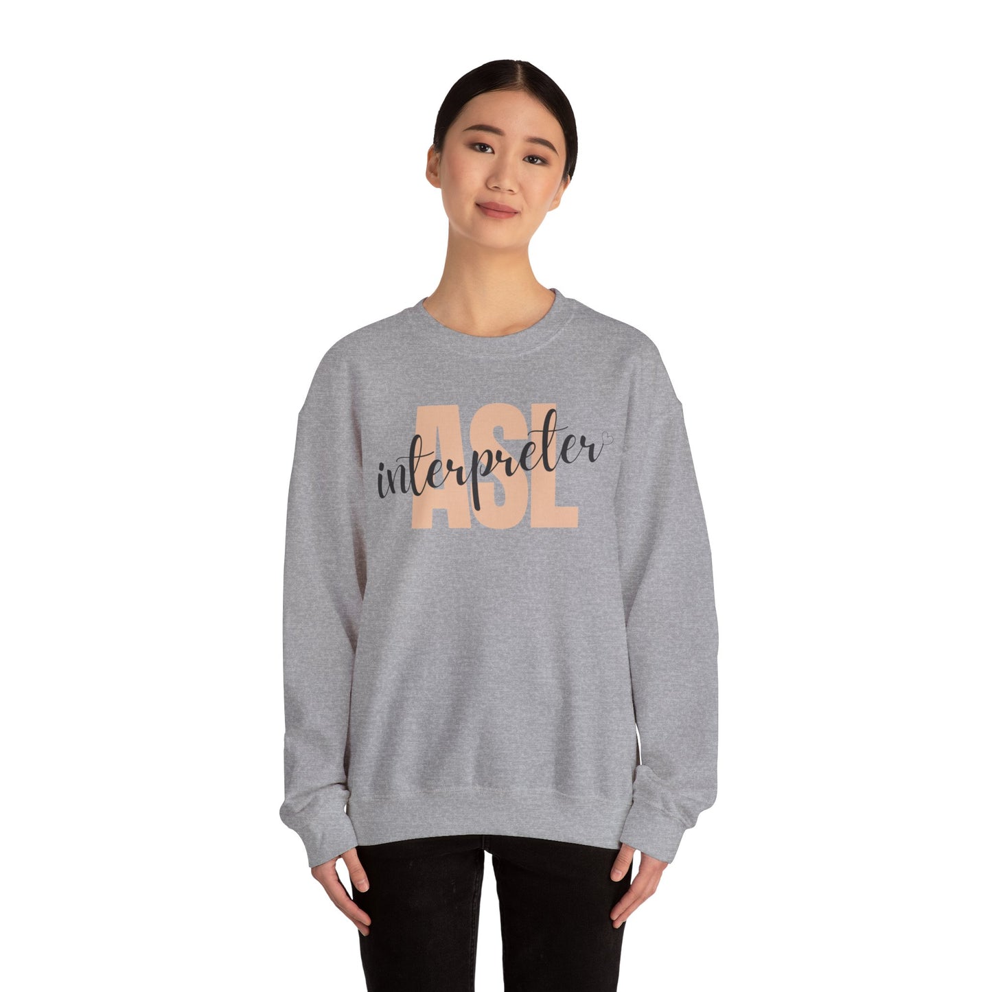 ASL Interpreter Sweatshirt, Unisex Crewneck, Gift for Sign Language Interpreters, Cozy Fall Wear, Support Deaf Community, Birthday/Thank You Gift for Interpreter