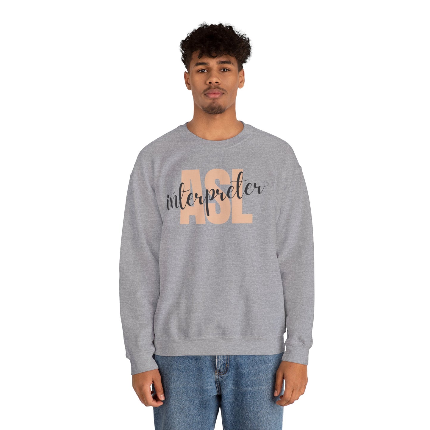 ASL Interpreter Sweatshirt, Unisex Crewneck, Gift for Sign Language Interpreters, Cozy Fall Wear, Support Deaf Community, Birthday/Thank You Gift for Interpreter