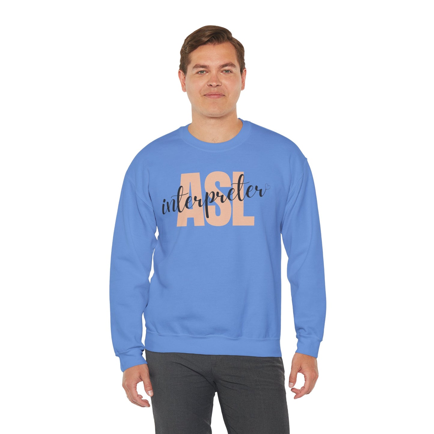 ASL Interpreter Sweatshirt, Unisex Crewneck, Gift for Sign Language Interpreters, Cozy Fall Wear, Support Deaf Community, Birthday/Thank You Gift for Interpreter