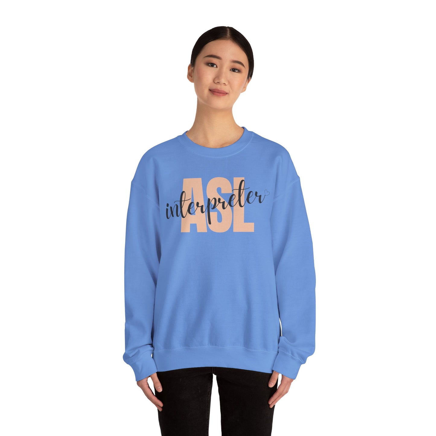 ASL Interpreter Sweatshirt, Unisex Crewneck, Gift for Sign Language Interpreters, Cozy Fall Wear, Support Deaf Community, Birthday/Thank You Gift for Interpreter