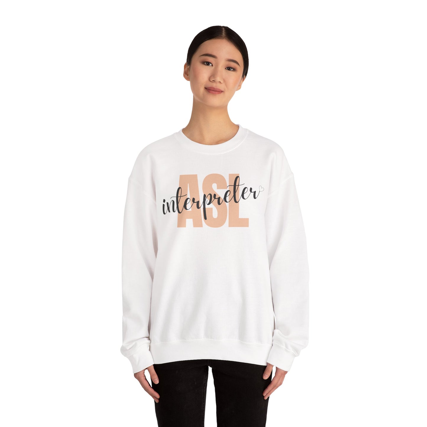 ASL Interpreter Sweatshirt, Unisex Crewneck, Gift for Sign Language Interpreters, Cozy Fall Wear, Support Deaf Community, Birthday/Thank You Gift for Interpreter