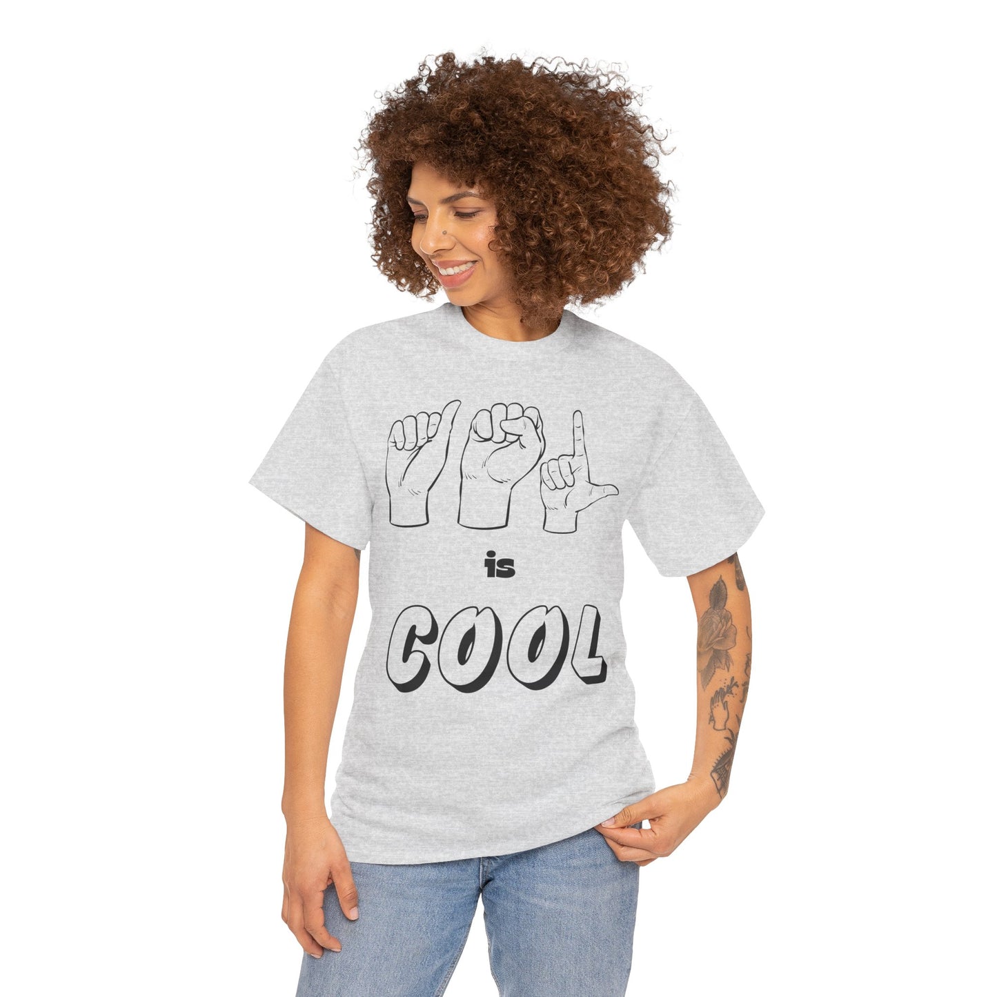 ASL Is Cool, Cool Sign Language Tee, Unisex Cotton Shirt, Gift for ASL Lovers, Fun Casual Wear, Communication Awareness