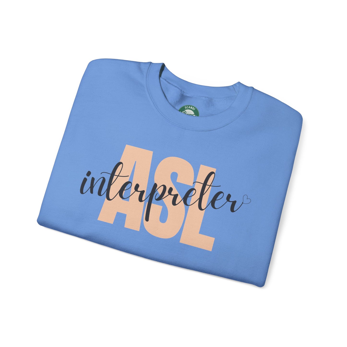 ASL Interpreter Sweatshirt, Unisex Crewneck, Gift for Sign Language Interpreters, Cozy Fall Wear, Support Deaf Community, Birthday/Thank You Gift for Interpreter