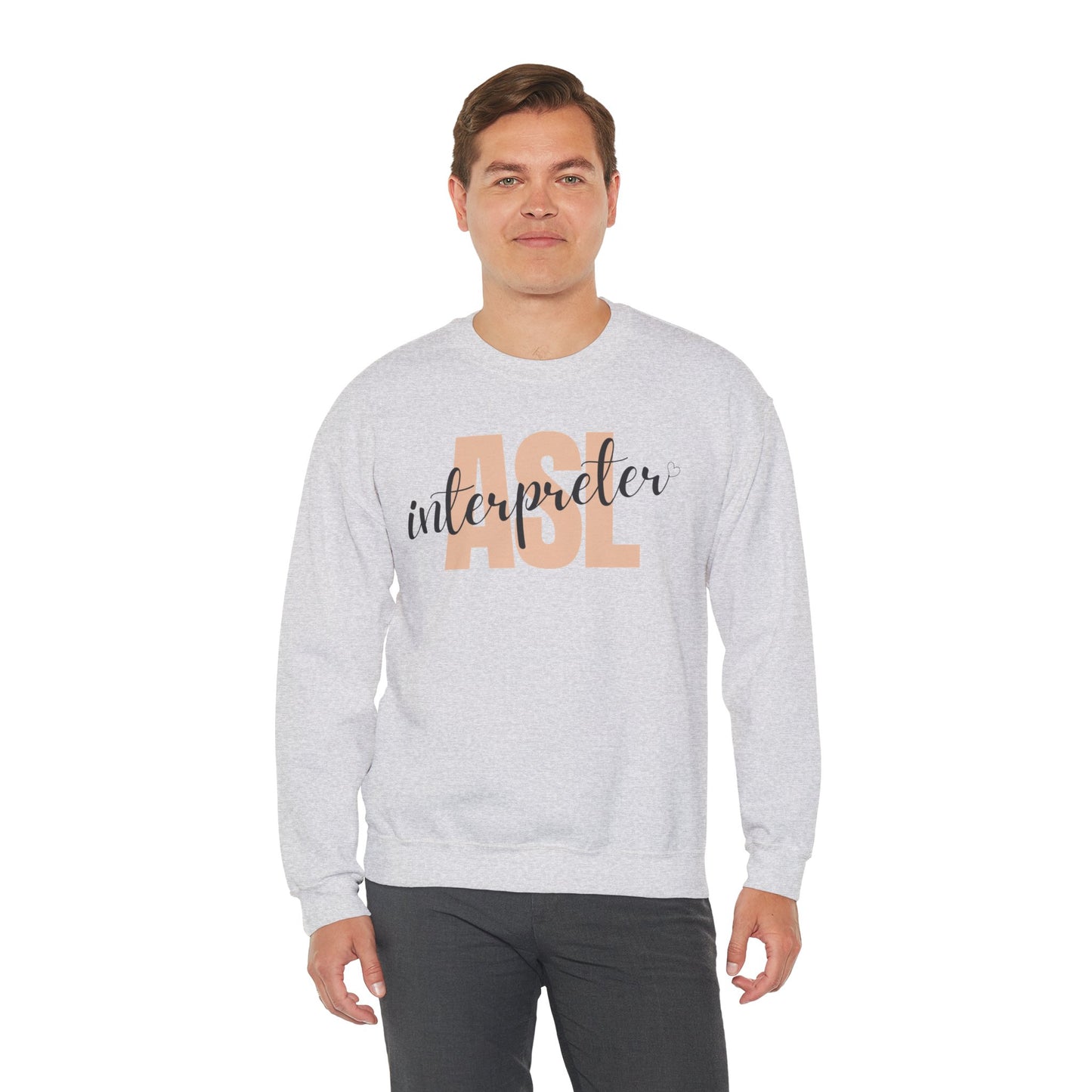 ASL Interpreter Sweatshirt, Unisex Crewneck, Gift for Sign Language Interpreters, Cozy Fall Wear, Support Deaf Community, Birthday/Thank You Gift for Interpreter