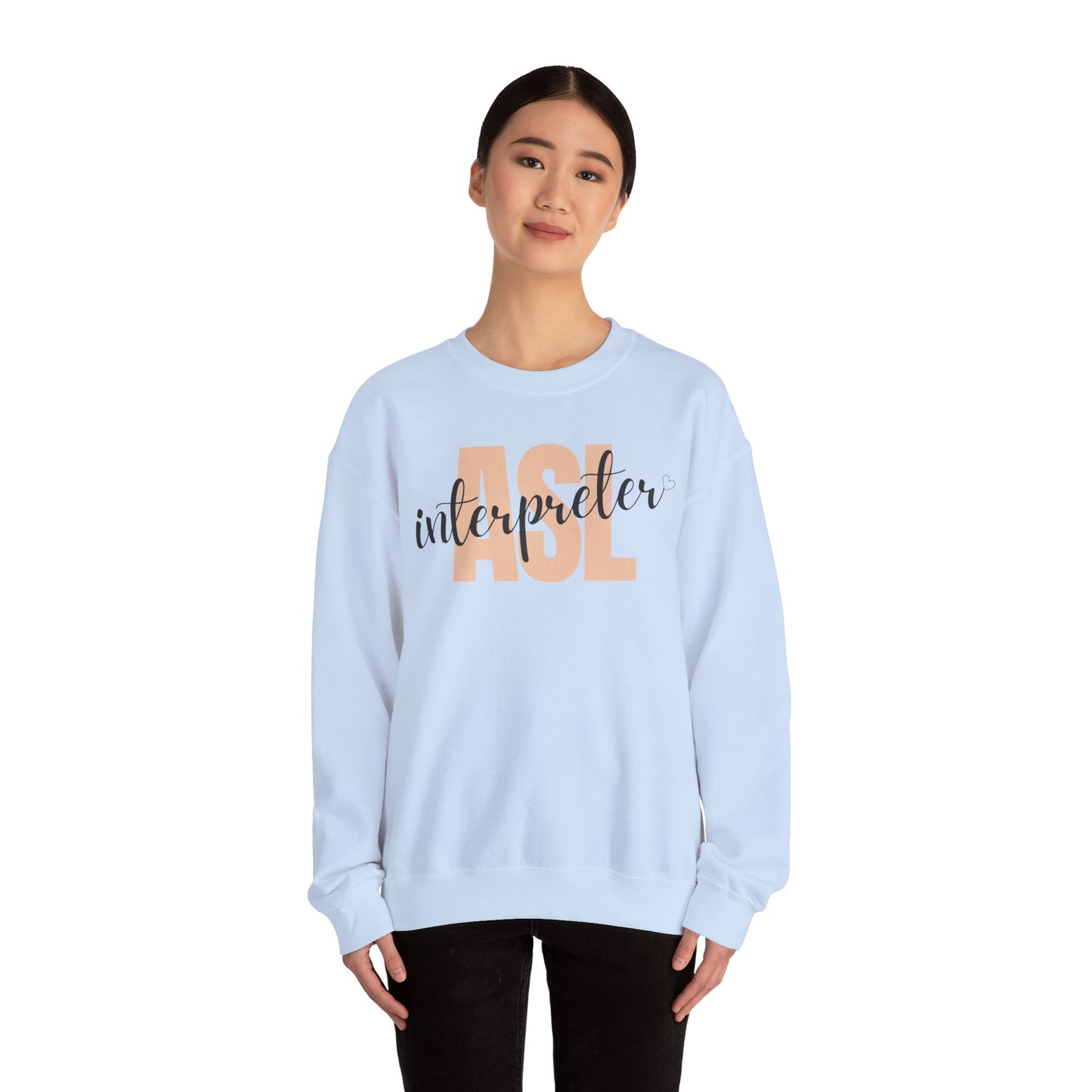 ASL Interpreter Sweatshirt, Unisex Crewneck, Gift for Sign Language Interpreters, Cozy Fall Wear, Support Deaf Community, Birthday/Thank You Gift for Interpreter