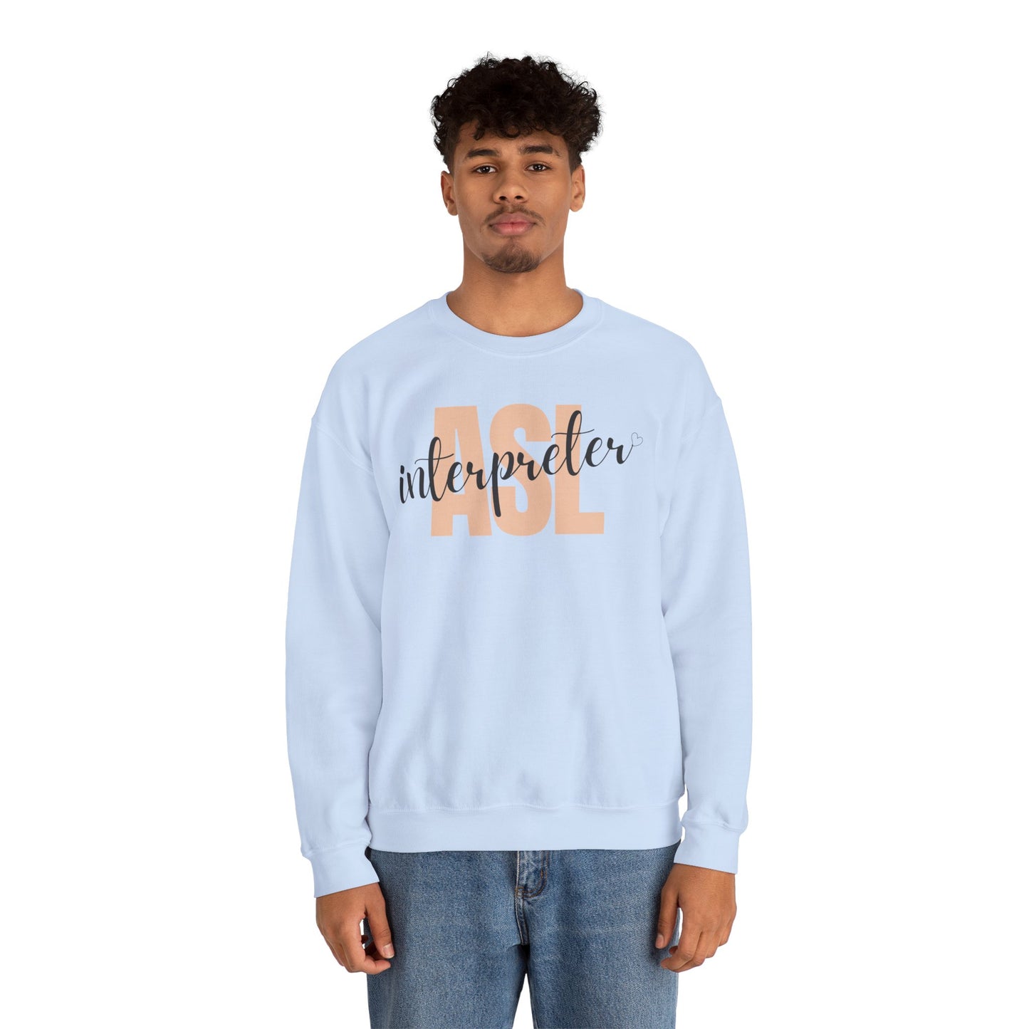 ASL Interpreter Sweatshirt, Unisex Crewneck, Gift for Sign Language Interpreters, Cozy Fall Wear, Support Deaf Community, Birthday/Thank You Gift for Interpreter