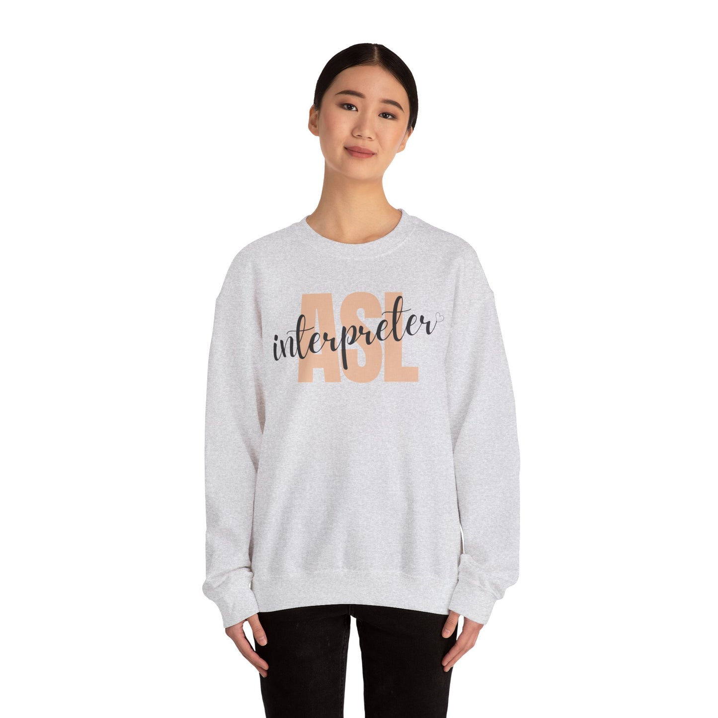 ASL Interpreter Sweatshirt, Unisex Crewneck, Gift for Sign Language Interpreters, Cozy Fall Wear, Support Deaf Community, Birthday/Thank You Gift for Interpreter