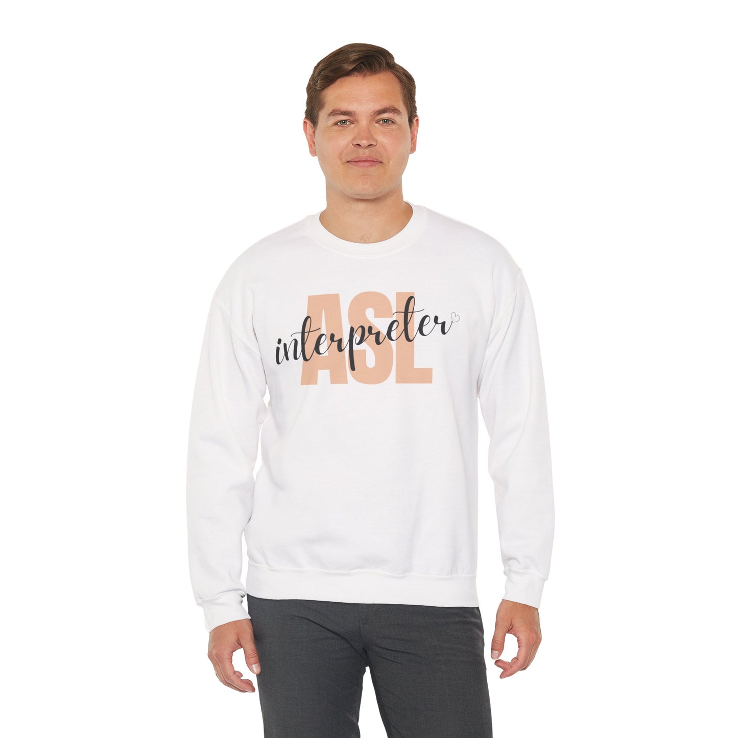 ASL Interpreter Sweatshirt, Unisex Crewneck, Gift for Sign Language Interpreters, Cozy Fall Wear, Support Deaf Community, Birthday/Thank You Gift for Interpreter
