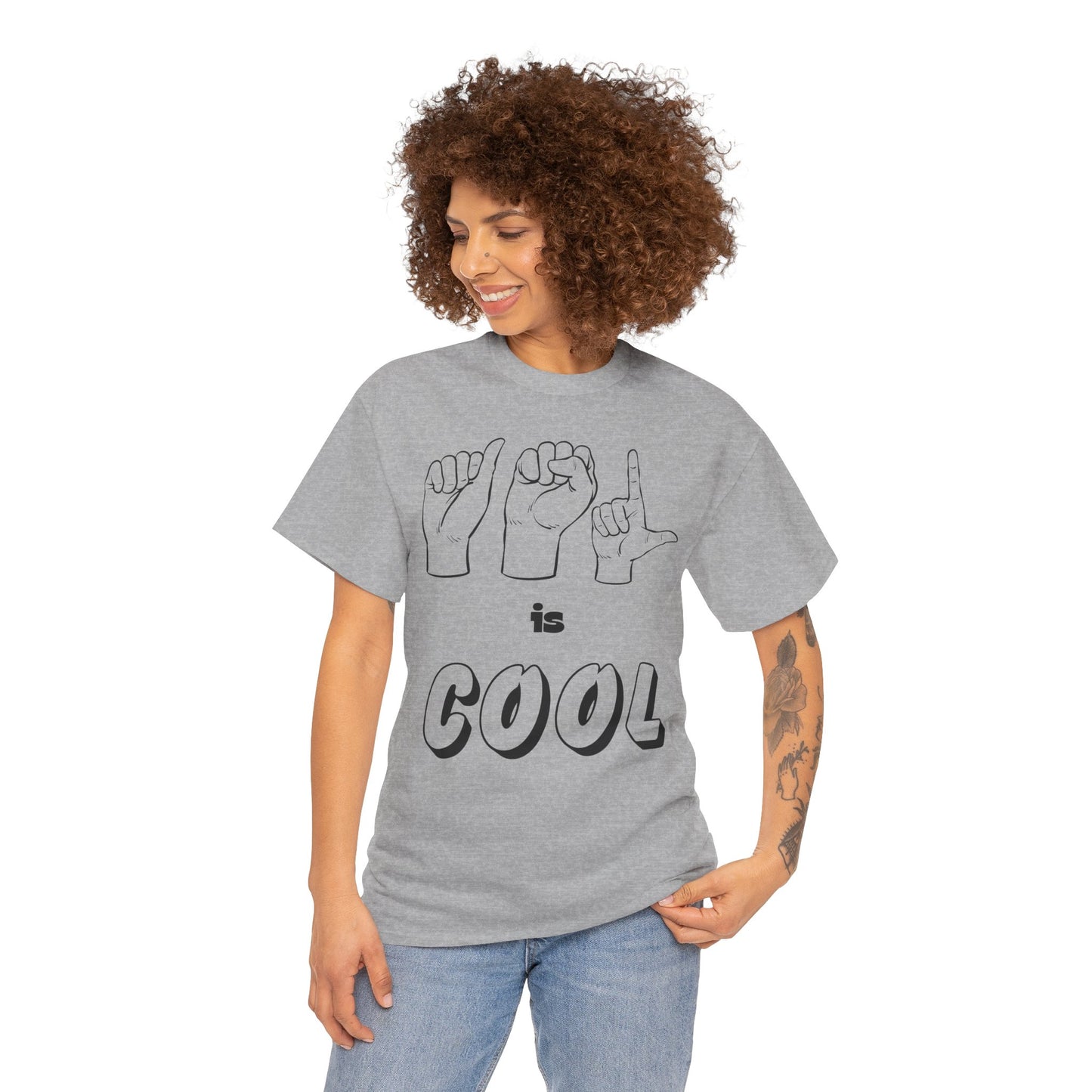 ASL Is Cool, Cool Sign Language Tee, Unisex Cotton Shirt, Gift for ASL Lovers, Fun Casual Wear, Communication Awareness