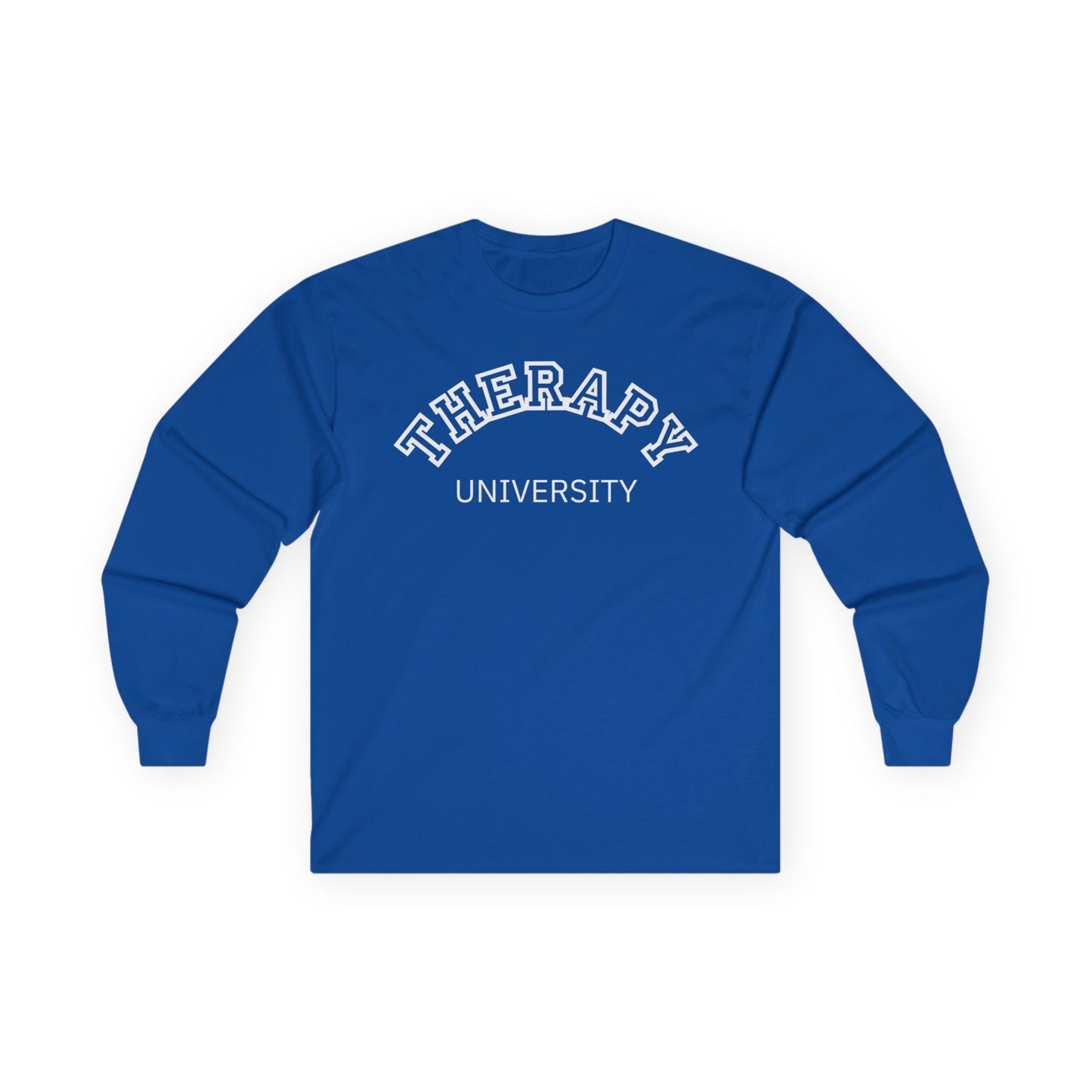Therapy University Long Sleeve Tee, Relaxed Unisex Tee, Casual Layering Top, Gift for Mental Health Awareness, Gift for Therapist