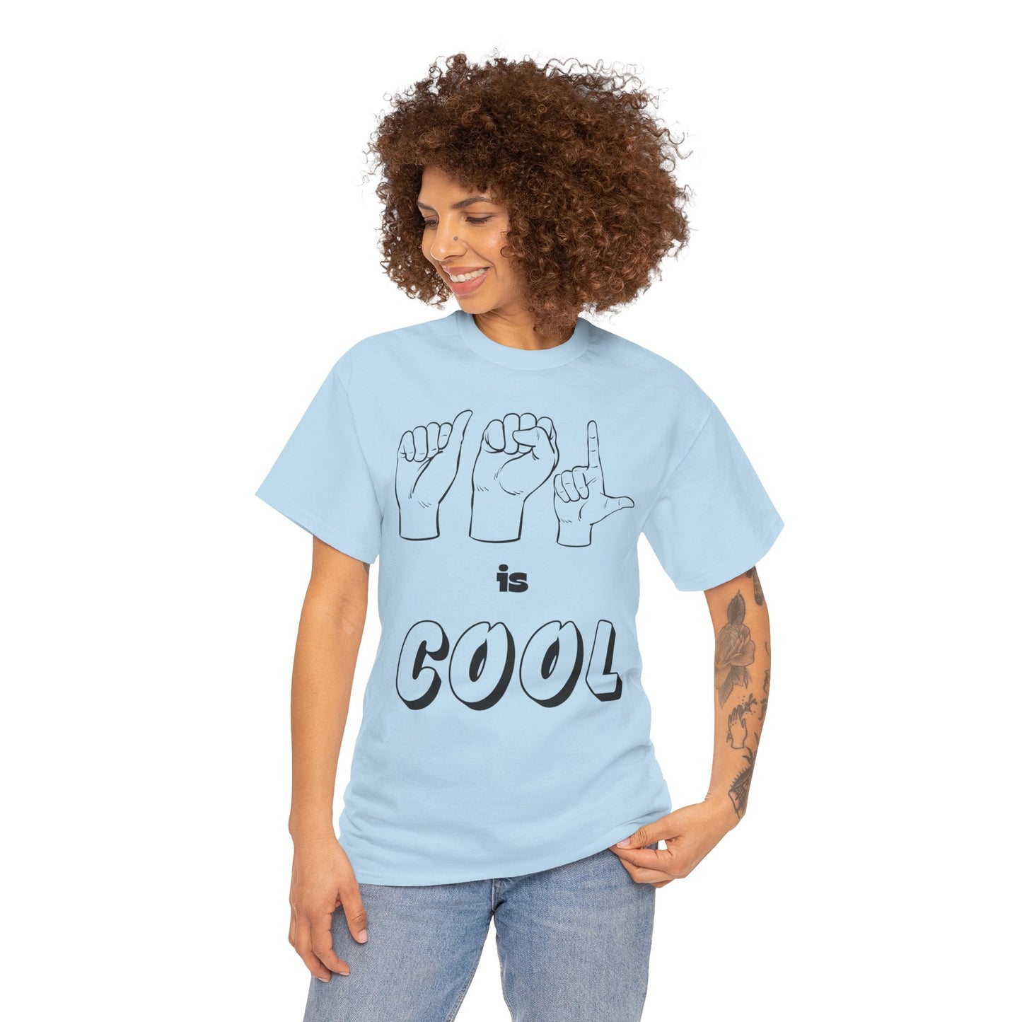 ASL Is Cool, Cool Sign Language Tee, Unisex Cotton Shirt, Gift for ASL Lovers, Fun Casual Wear, Communication Awareness