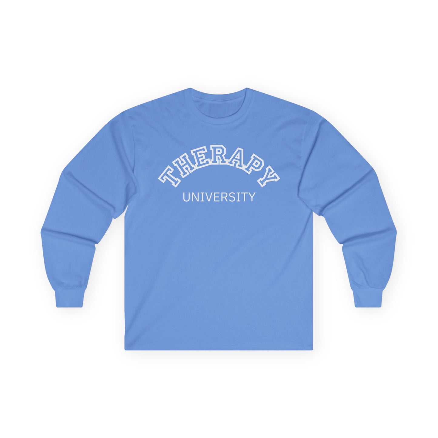 Therapy University Long Sleeve Tee, Relaxed Unisex Tee, Casual Layering Top, Gift for Mental Health Awareness, Gift for Therapist