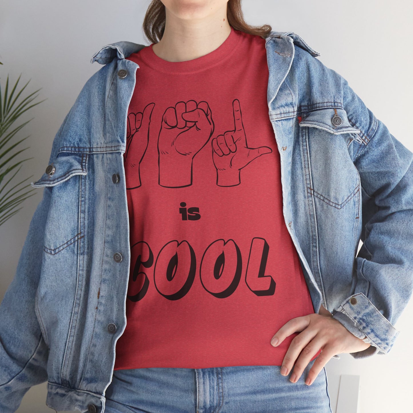 ASL Is Cool, Cool Sign Language Tee, Unisex Cotton Shirt, Gift for ASL Lovers, Fun Casual Wear, Communication Awareness