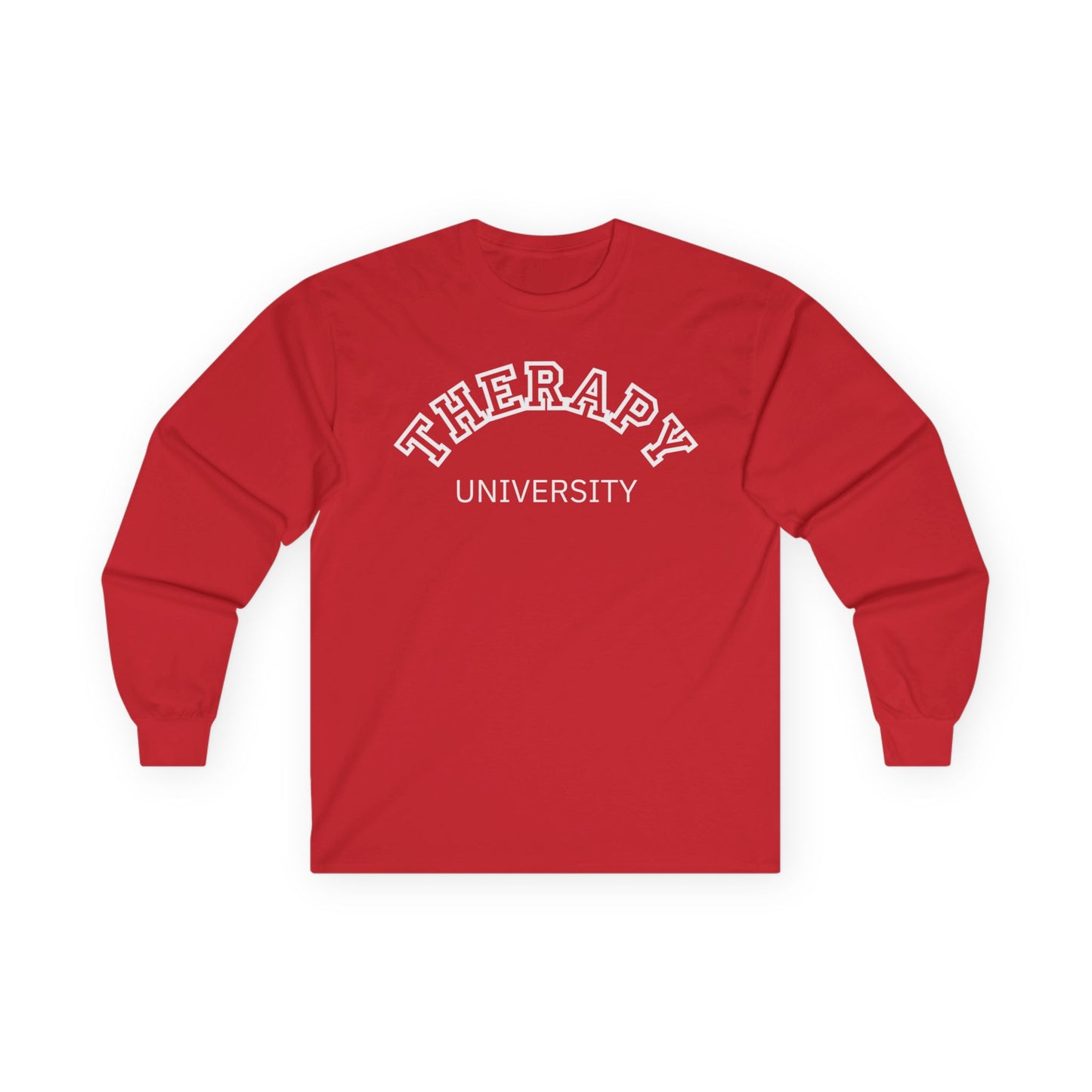 Therapy University Long Sleeve Tee, Relaxed Unisex Tee, Casual Layering Top, Gift for Mental Health Awareness, Gift for Therapist