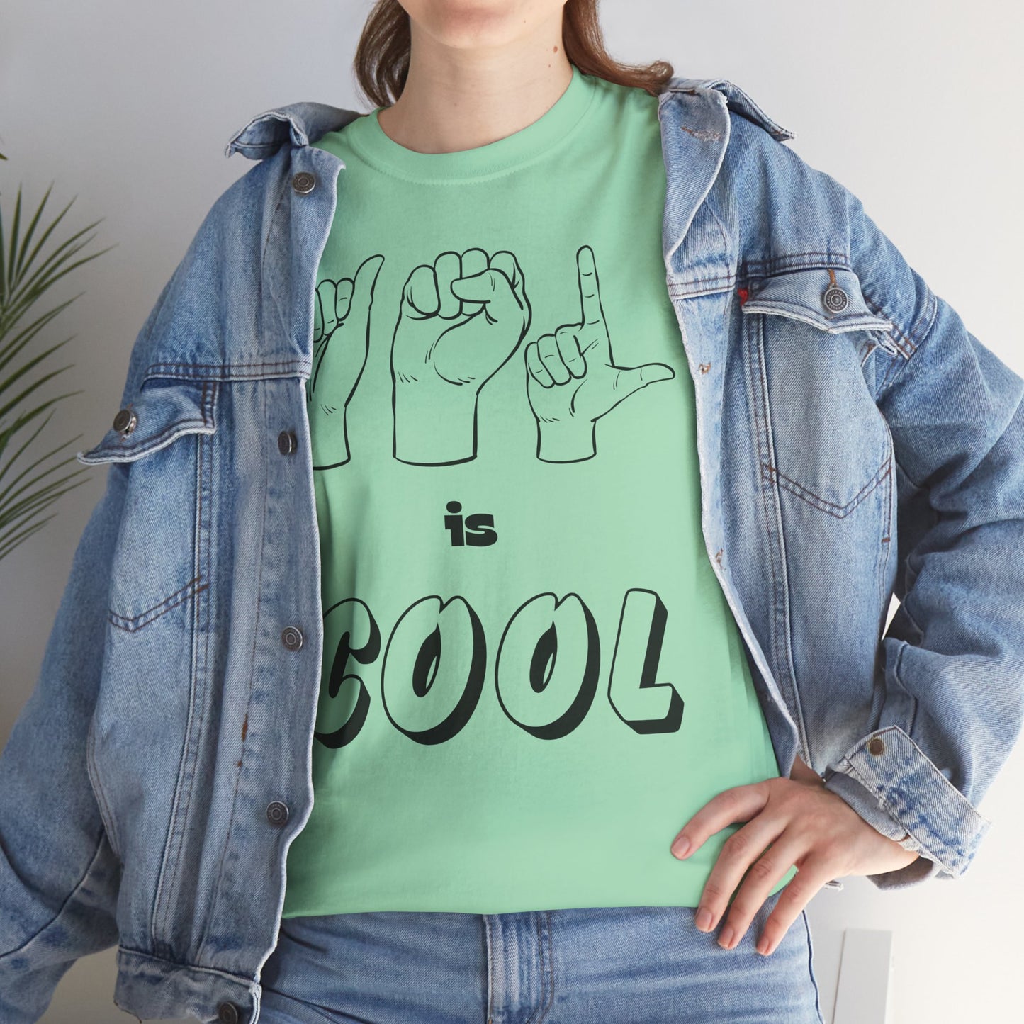 ASL Is Cool, Cool Sign Language Tee, Unisex Cotton Shirt, Gift for ASL Lovers, Fun Casual Wear, Communication Awareness
