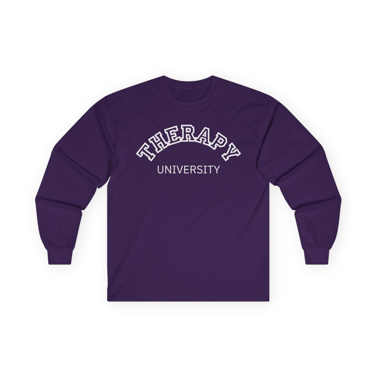 Therapy University Long Sleeve Tee, Relaxed Unisex Tee, Casual Layering Top, Gift for Mental Health Awareness, Gift for Therapist