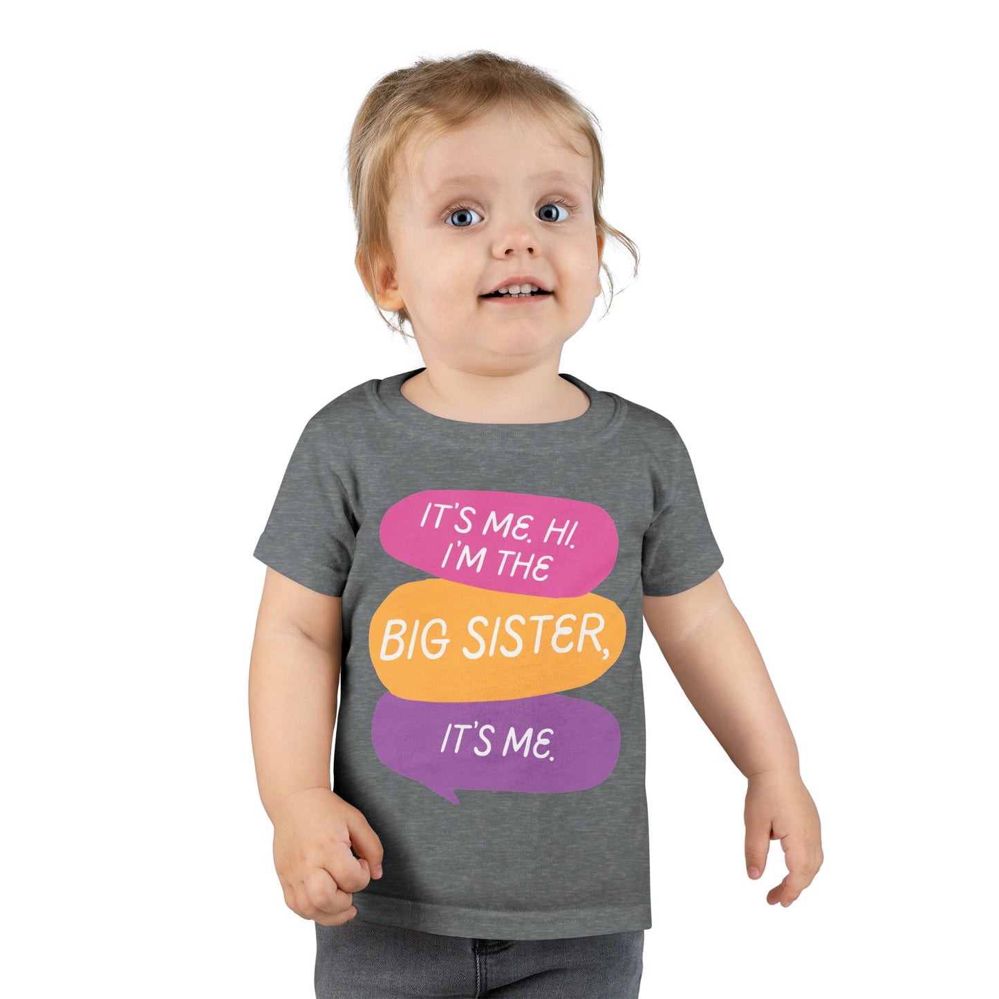 Big Sister Toddler T-Shirt, Cute Sister Tee, Baby Shower Gift, Sibling Announcement Shirt, Toddler Apparel, Kids Clothing