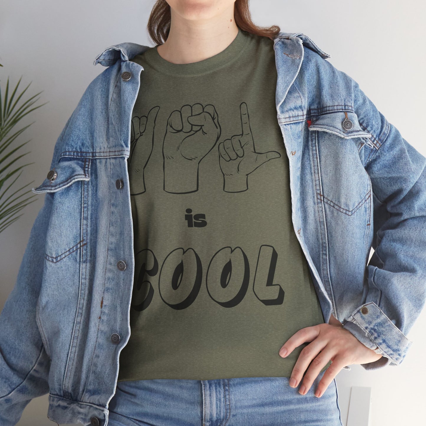 ASL Is Cool, Cool Sign Language Tee, Unisex Cotton Shirt, Gift for ASL Lovers, Fun Casual Wear, Communication Awareness