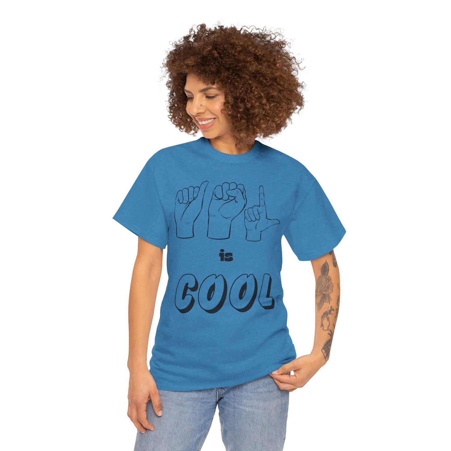ASL Is Cool, Cool Sign Language Tee, Unisex Cotton Shirt, Gift for ASL Lovers, Fun Casual Wear, Communication Awareness