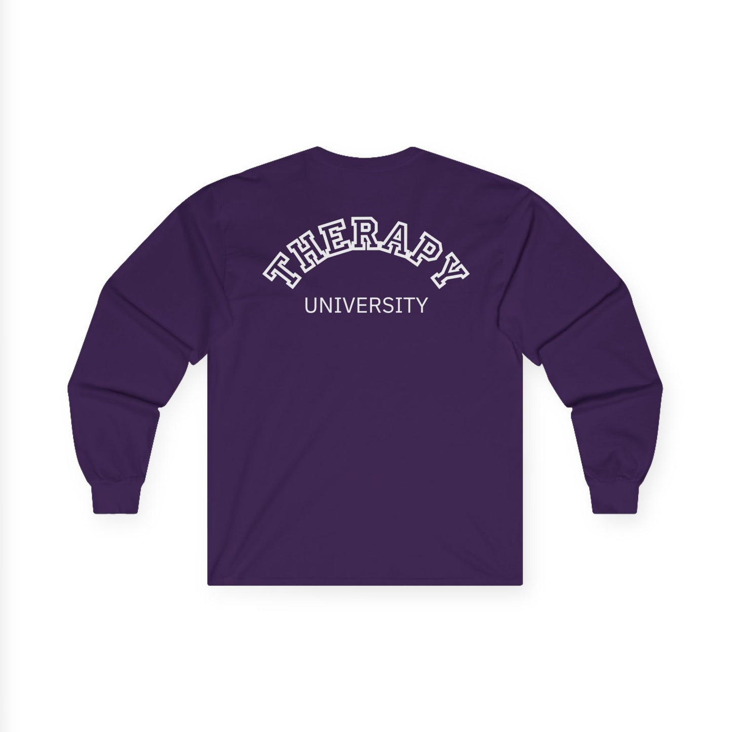 Therapy University Long Sleeve Tee, Relaxed Unisex Tee, Casual Layering Top, Gift for Mental Health Awareness, Gift for Therapist