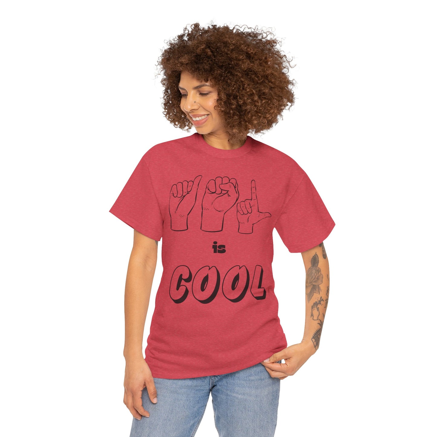 ASL Is Cool, Cool Sign Language Tee, Unisex Cotton Shirt, Gift for ASL Lovers, Fun Casual Wear, Communication Awareness