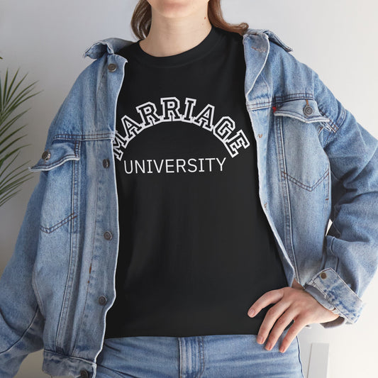Marriage University Tee - Funny Unisex Cotton Shirt for Couples