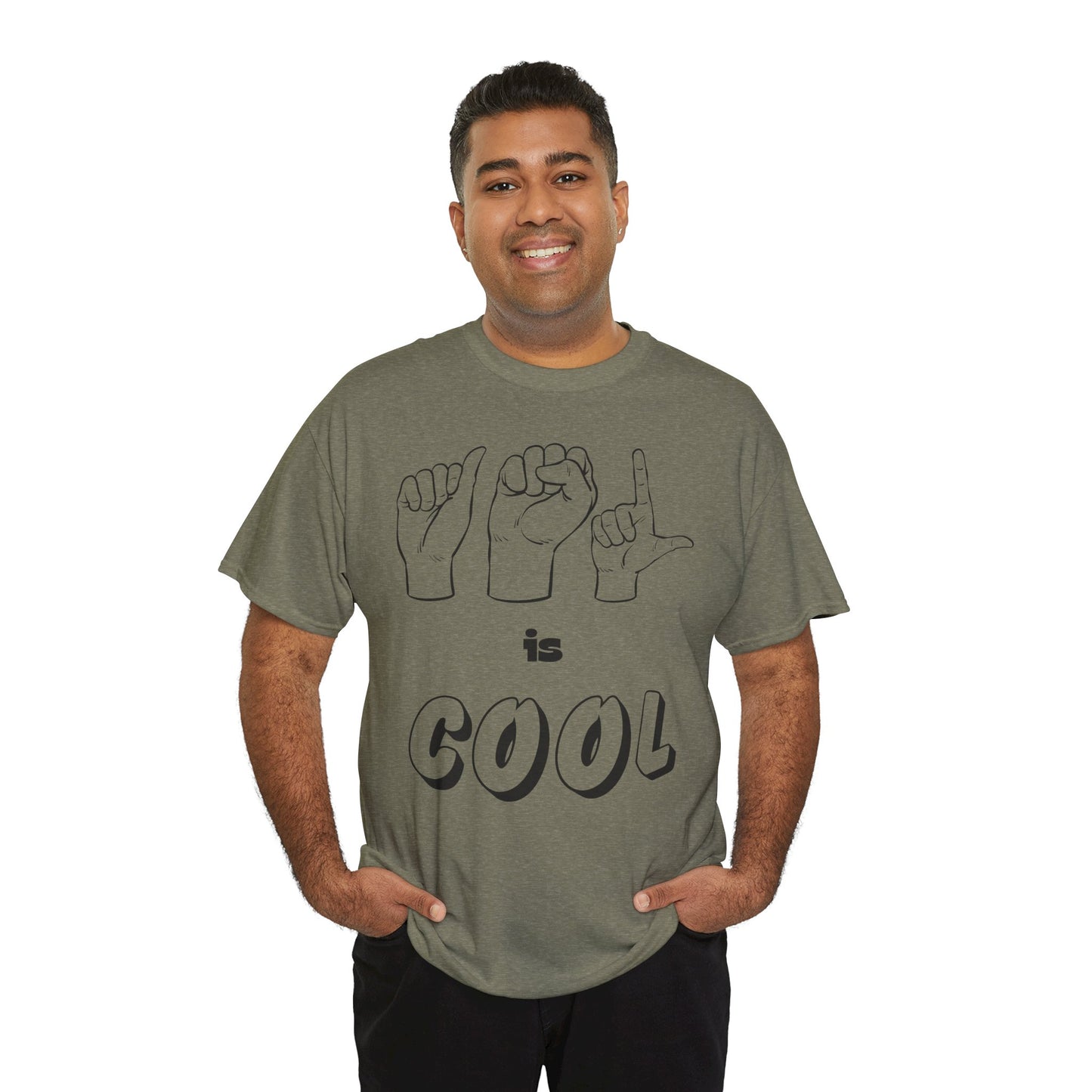 ASL Is Cool, Cool Sign Language Tee, Unisex Cotton Shirt, Gift for ASL Lovers, Fun Casual Wear, Communication Awareness