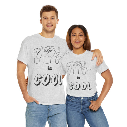 ASL Is Cool, Cool Sign Language Tee, Unisex Cotton Shirt, Gift for ASL Lovers, Fun Casual Wear, Communication Awareness