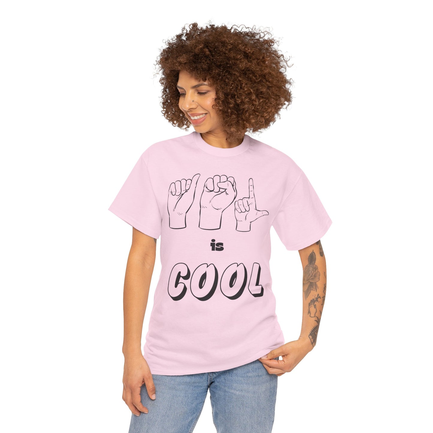 ASL Is Cool, Cool Sign Language Tee, Unisex Cotton Shirt, Gift for ASL Lovers, Fun Casual Wear, Communication Awareness