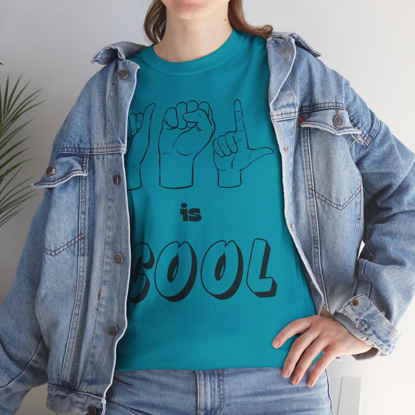 ASL Is Cool, Cool Sign Language Tee, Unisex Cotton Shirt, Gift for ASL Lovers, Fun Casual Wear, Communication Awareness