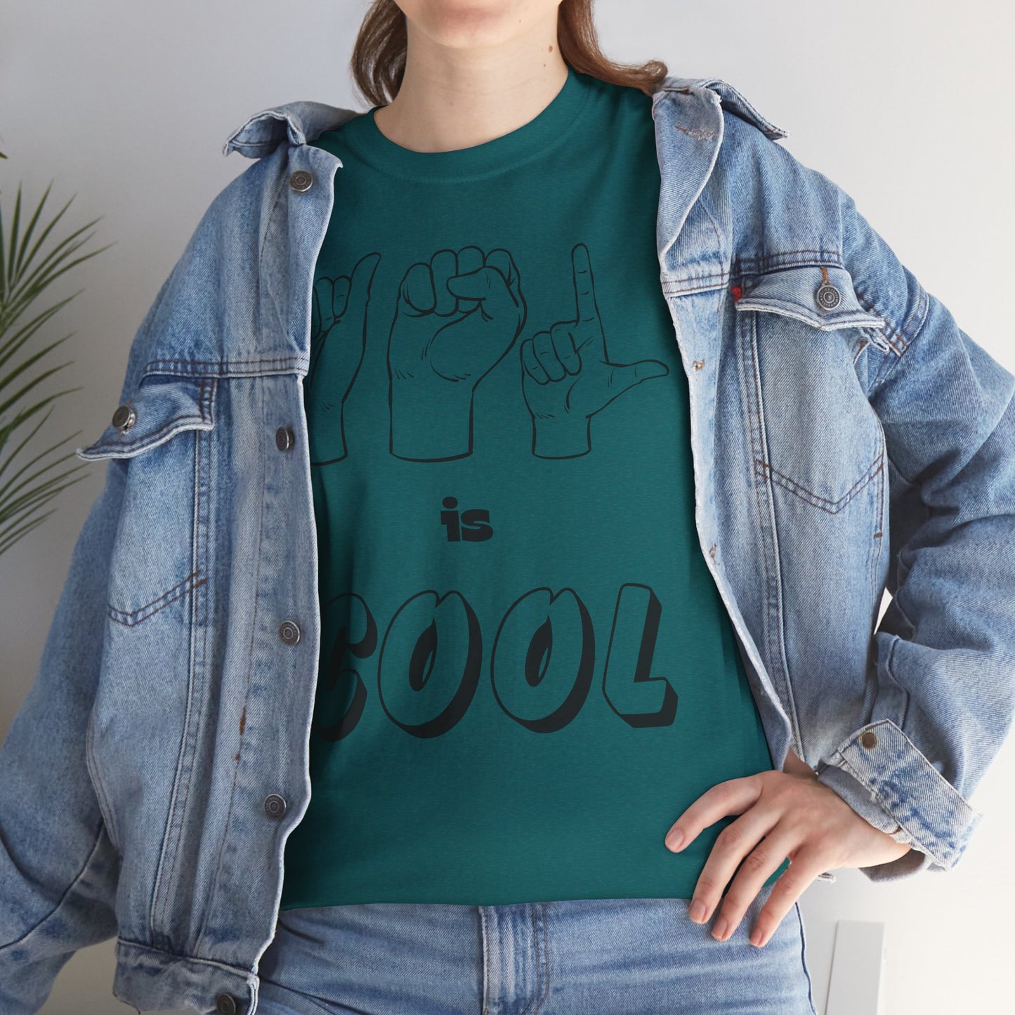 ASL Is Cool, Cool Sign Language Tee, Unisex Cotton Shirt, Gift for ASL Lovers, Fun Casual Wear, Communication Awareness