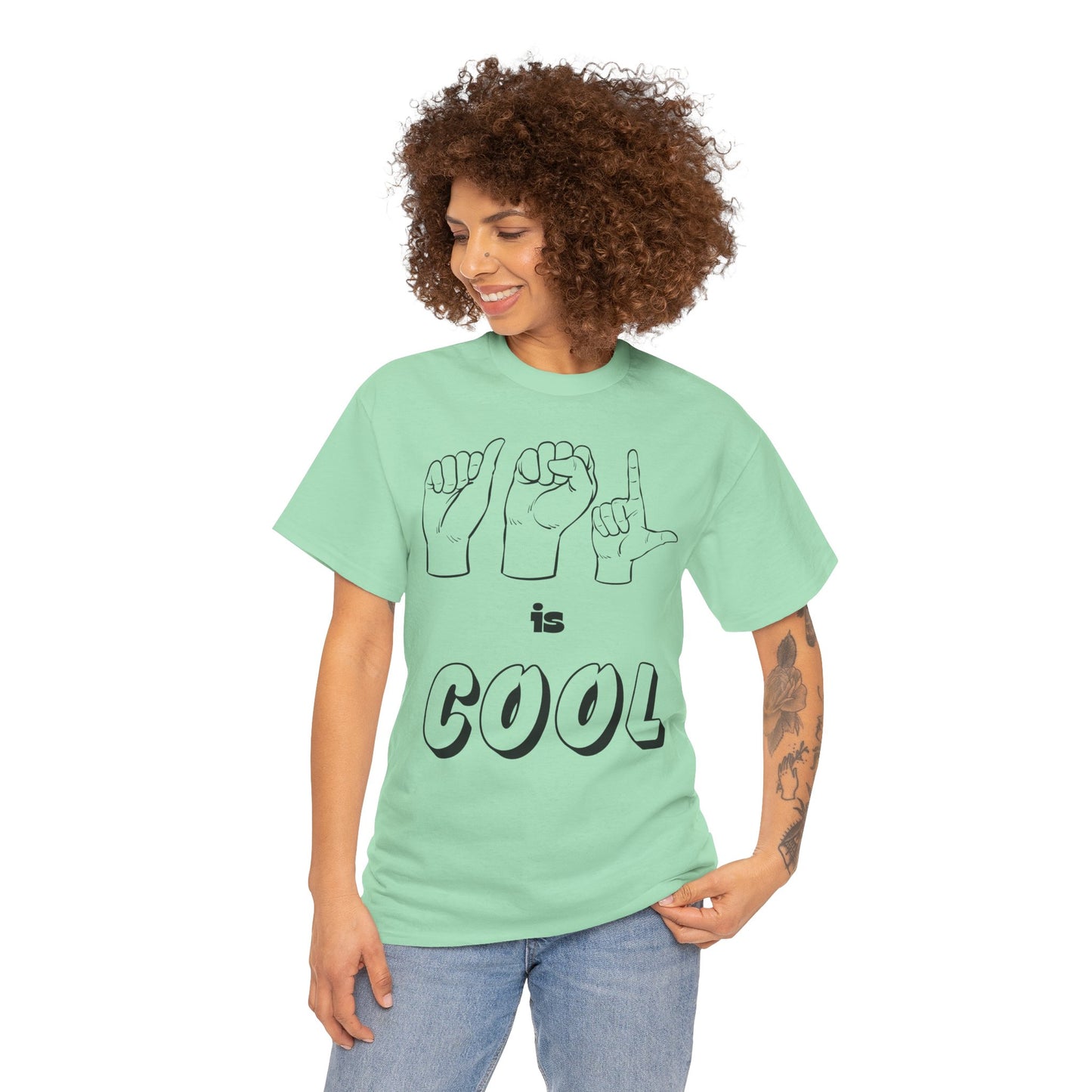 ASL Is Cool, Cool Sign Language Tee, Unisex Cotton Shirt, Gift for ASL Lovers, Fun Casual Wear, Communication Awareness