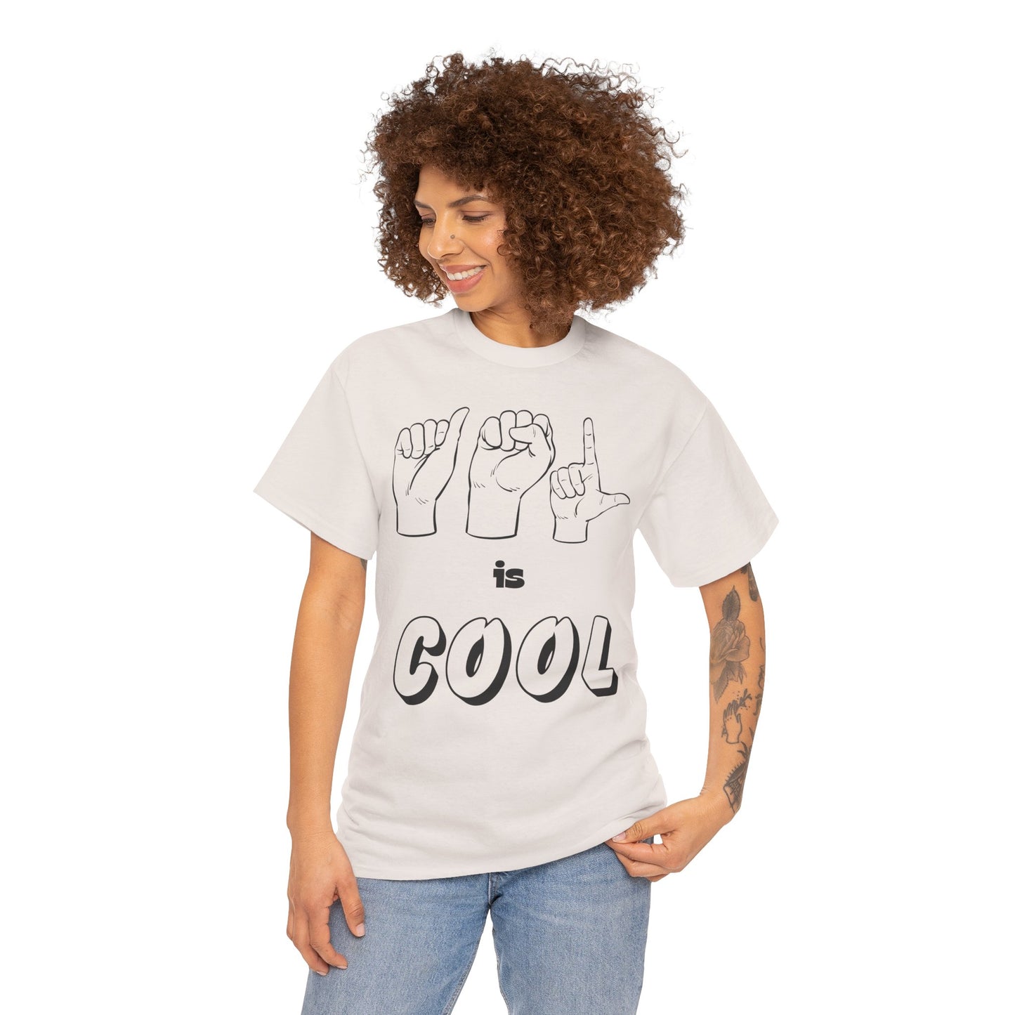 ASL Is Cool, Cool Sign Language Tee, Unisex Cotton Shirt, Gift for ASL Lovers, Fun Casual Wear, Communication Awareness