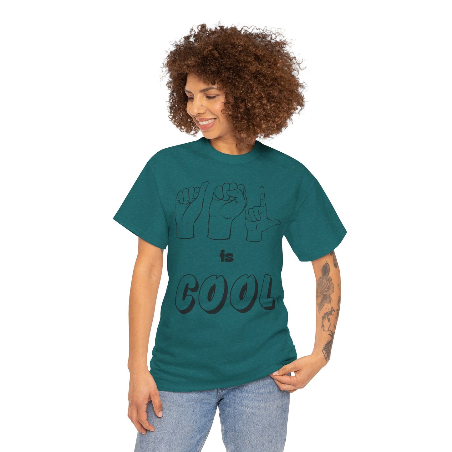 ASL Is Cool, Cool Sign Language Tee, Unisex Cotton Shirt, Gift for ASL Lovers, Fun Casual Wear, Communication Awareness