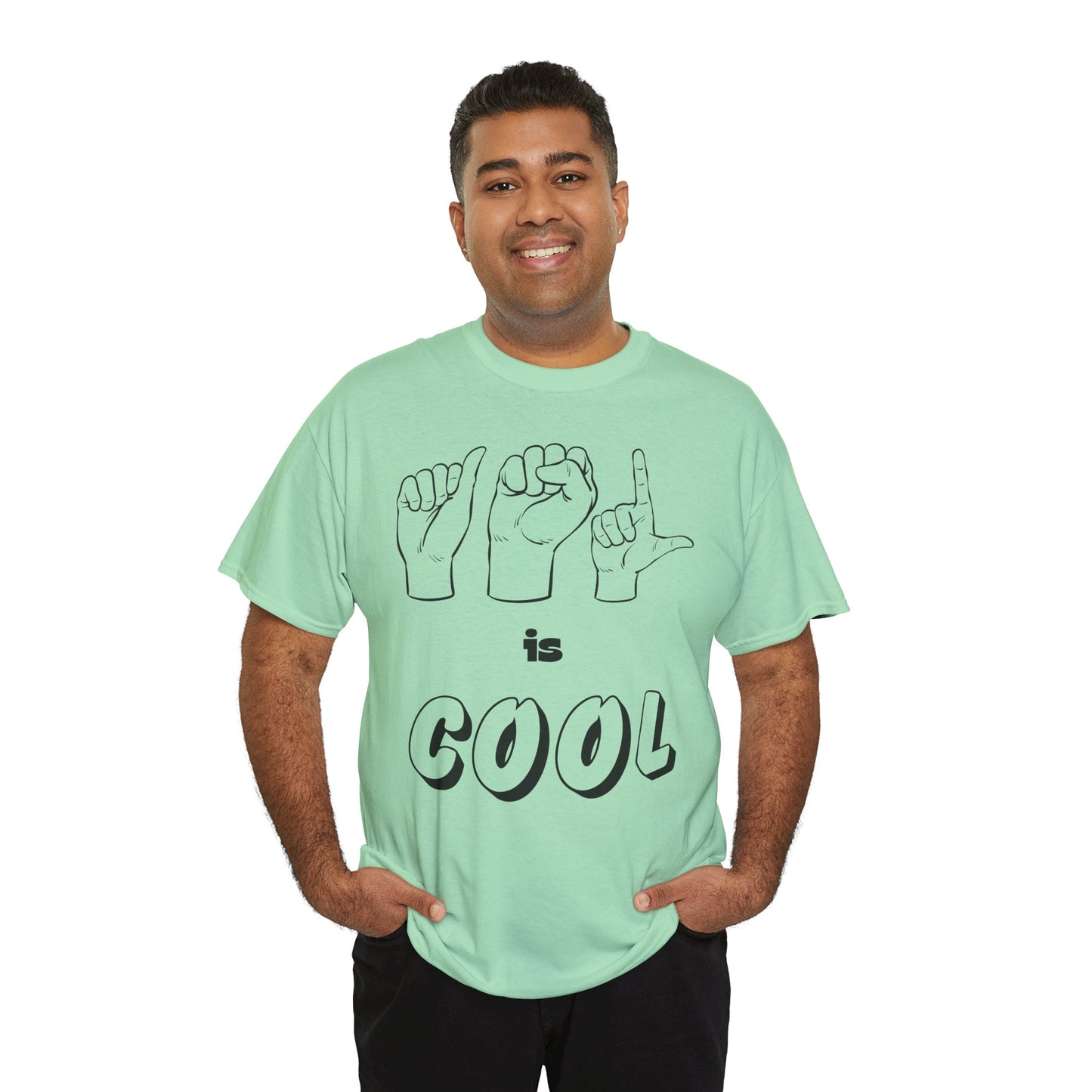 ASL Is Cool, Cool Sign Language Tee, Unisex Cotton Shirt, Gift for ASL Lovers, Fun Casual Wear, Communication Awareness