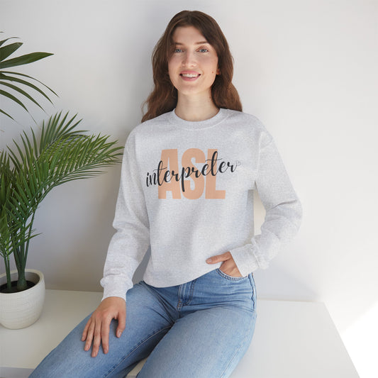 ASL Interpreter Sweatshirt, Unisex Crewneck, Gift for Sign Language Interpreters, Cozy Fall Wear, Support Deaf Community, Birthday/Thank You Gift for Interpreter