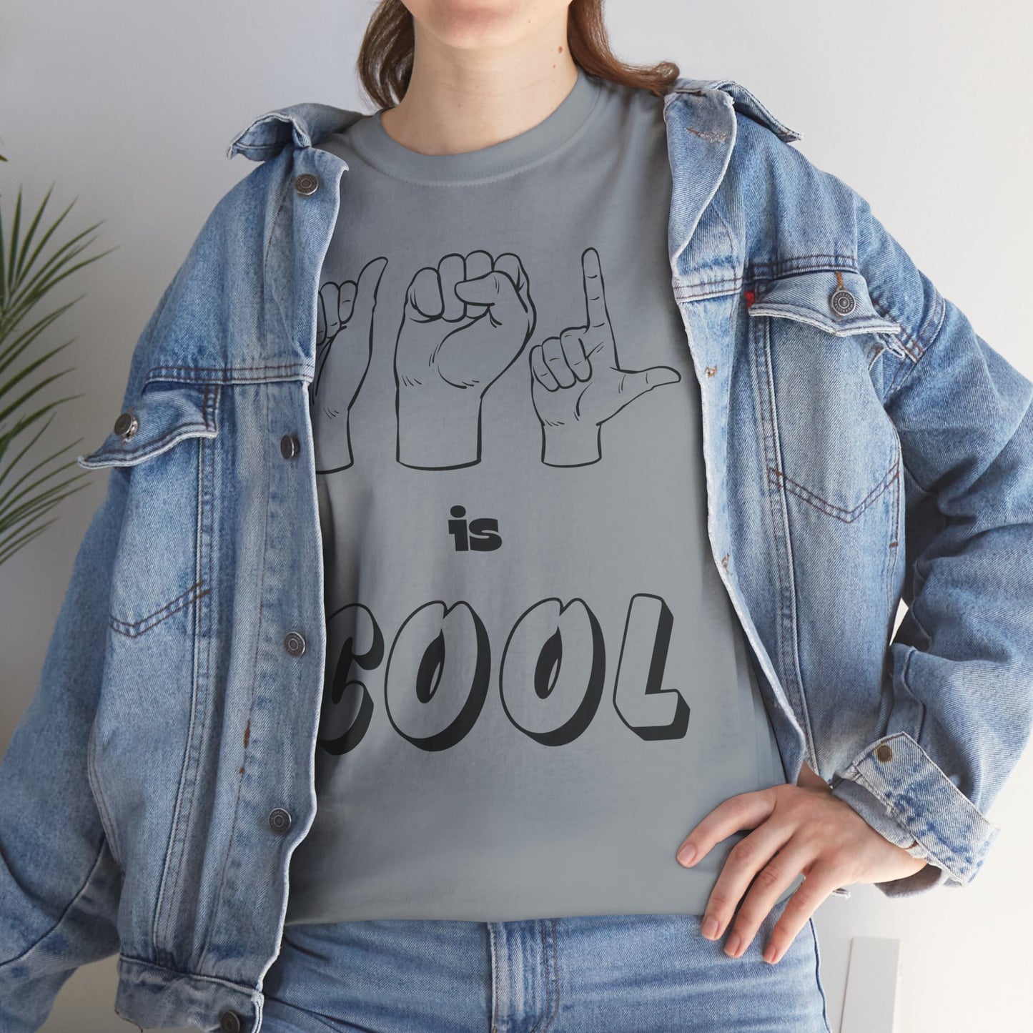 ASL Is Cool, Cool Sign Language Tee, Unisex Cotton Shirt, Gift for ASL Lovers, Fun Casual Wear, Communication Awareness