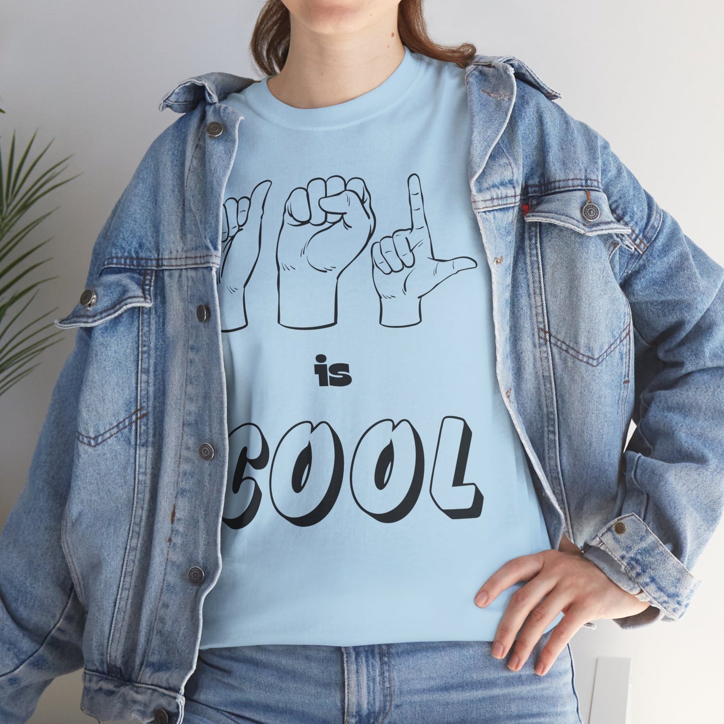 ASL Is Cool, Cool Sign Language Tee, Unisex Cotton Shirt, Gift for ASL Lovers, Fun Casual Wear, Communication Awareness