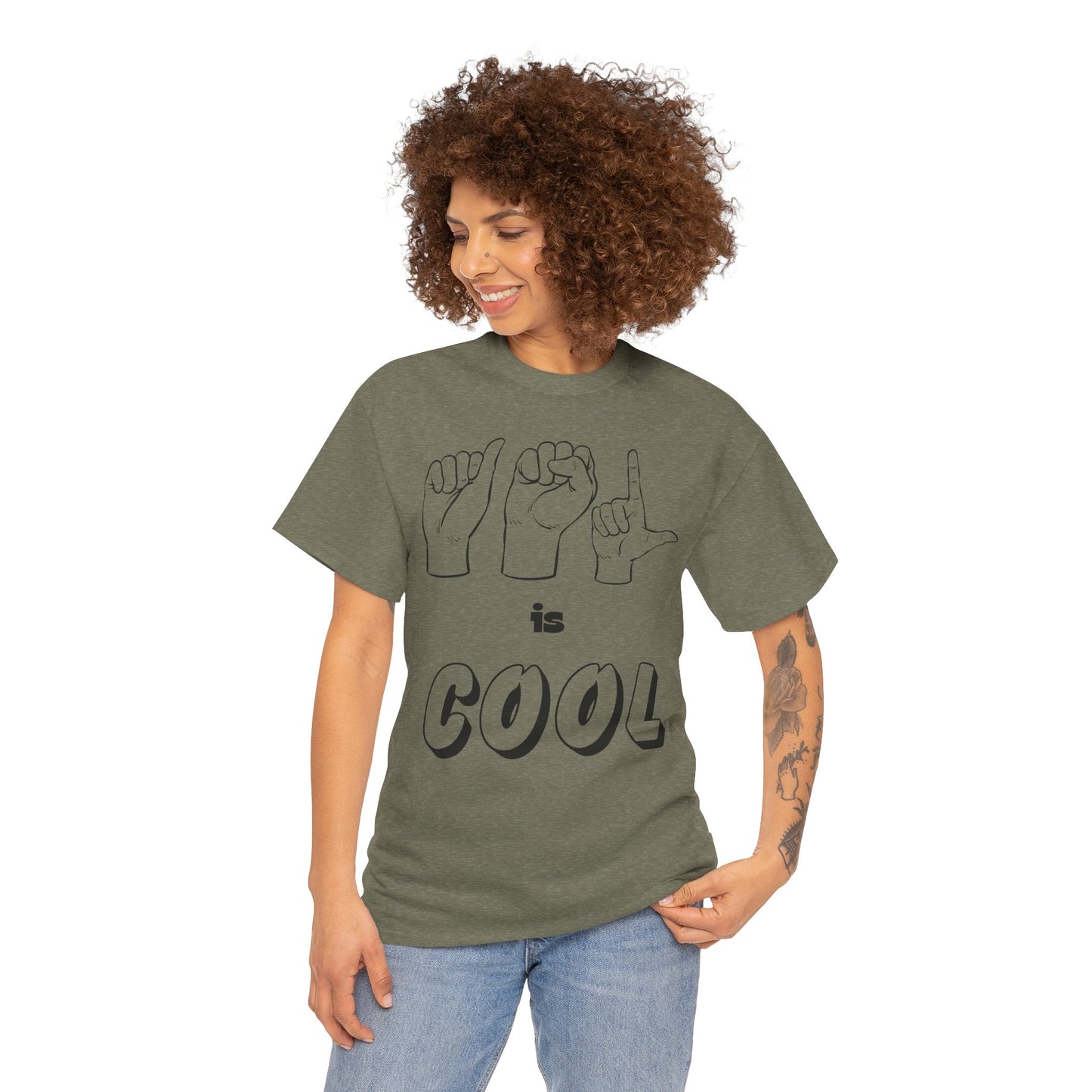 ASL Is Cool, Cool Sign Language Tee, Unisex Cotton Shirt, Gift for ASL Lovers, Fun Casual Wear, Communication Awareness