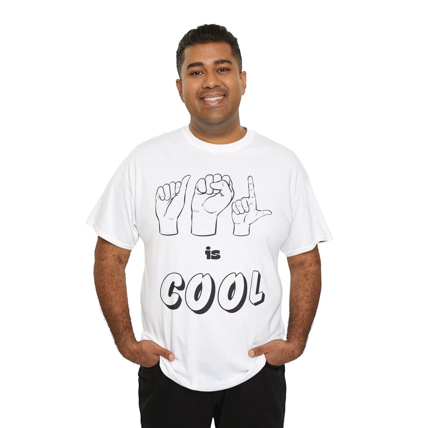ASL Is Cool, Cool Sign Language Tee, Unisex Cotton Shirt, Gift for ASL Lovers, Fun Casual Wear, Communication Awareness