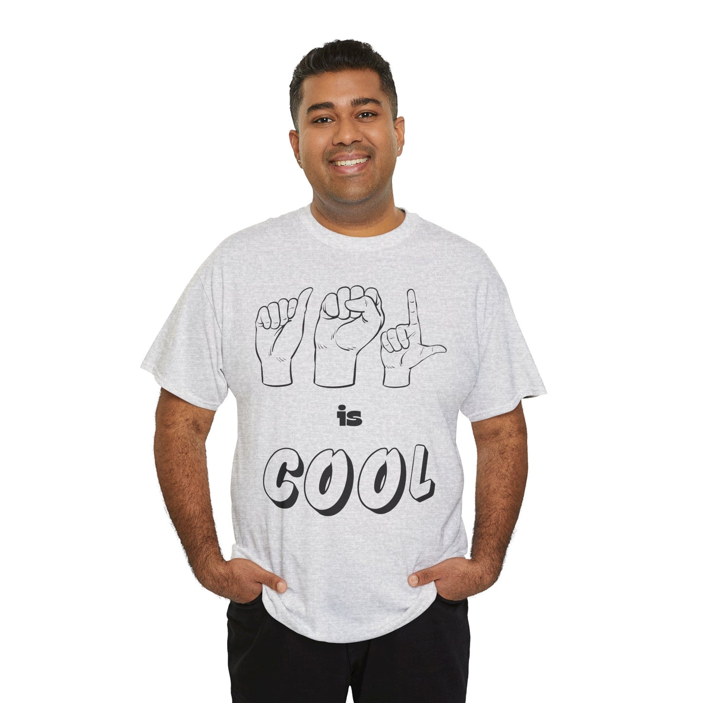 ASL Is Cool, Cool Sign Language Tee, Unisex Cotton Shirt, Gift for ASL Lovers, Fun Casual Wear, Communication Awareness