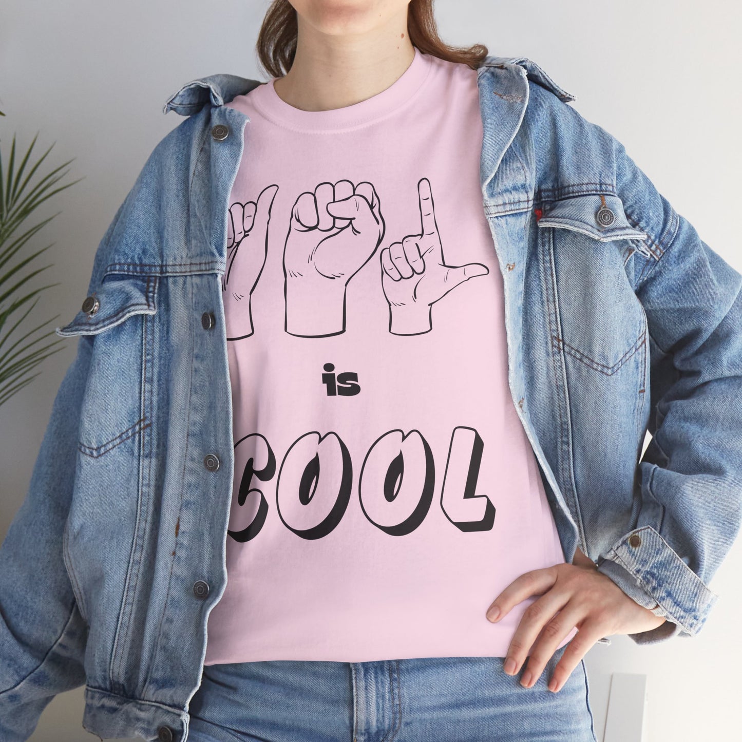 ASL Is Cool, Cool Sign Language Tee, Unisex Cotton Shirt, Gift for ASL Lovers, Fun Casual Wear, Communication Awareness
