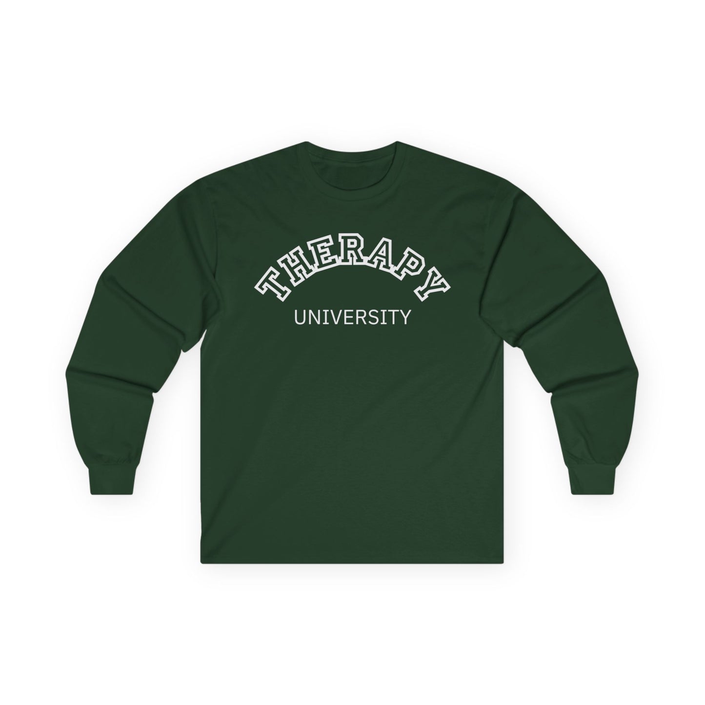 Therapy University Long Sleeve Tee, Relaxed Unisex Tee, Casual Layering Top, Gift for Mental Health Awareness, Gift for Therapist