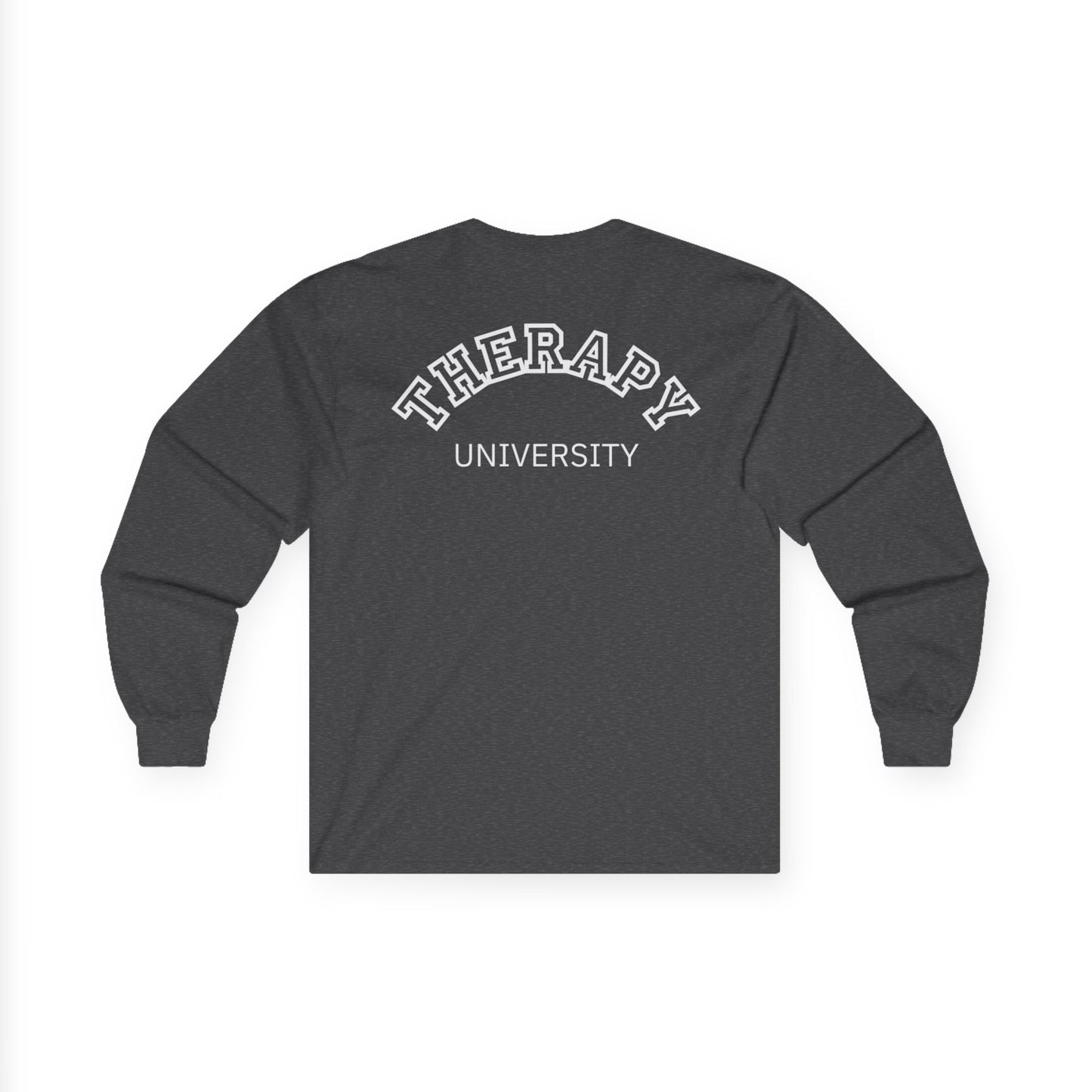 Therapy University Long Sleeve Tee, Relaxed Unisex Tee, Casual Layering Top, Gift for Mental Health Awareness, Gift for Therapist
