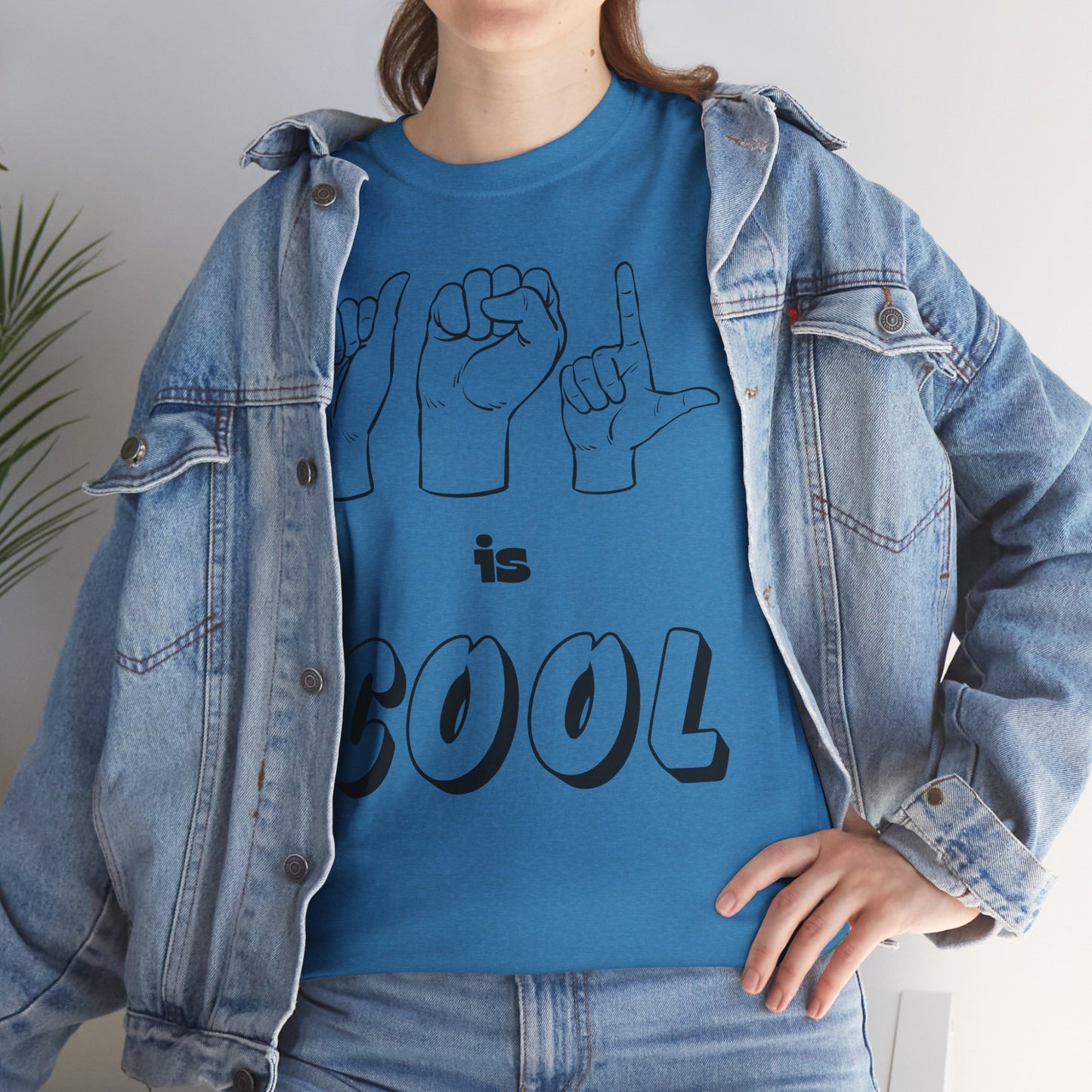 ASL Is Cool, Cool Sign Language Tee, Unisex Cotton Shirt, Gift for ASL Lovers, Fun Casual Wear, Communication Awareness