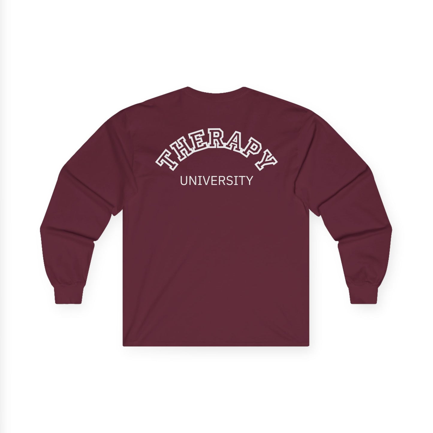 Therapy University Long Sleeve Tee, Relaxed Unisex Tee, Casual Layering Top, Gift for Mental Health Awareness, Gift for Therapist