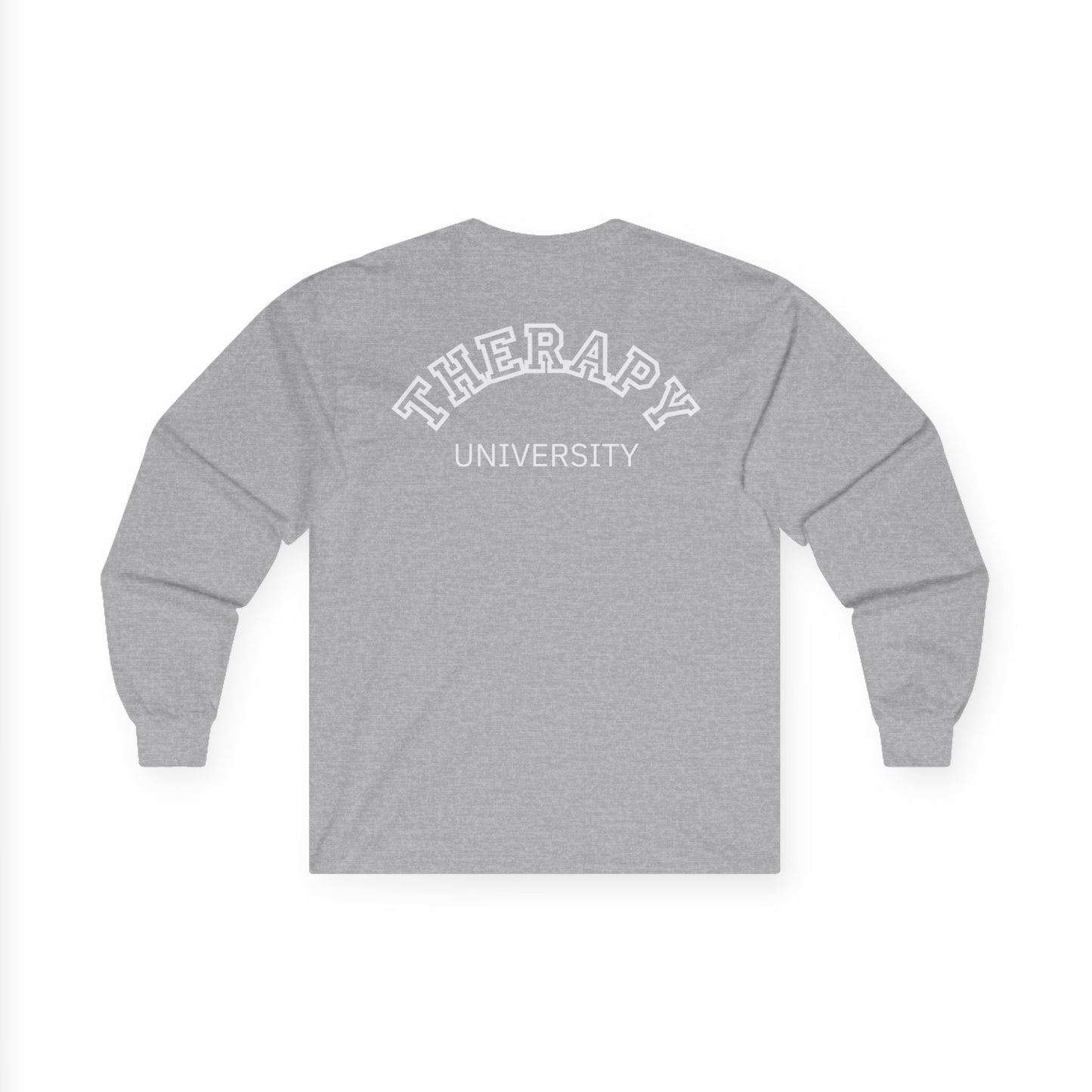 Therapy University Long Sleeve Tee, Relaxed Unisex Tee, Casual Layering Top, Gift for Mental Health Awareness, Gift for Therapist